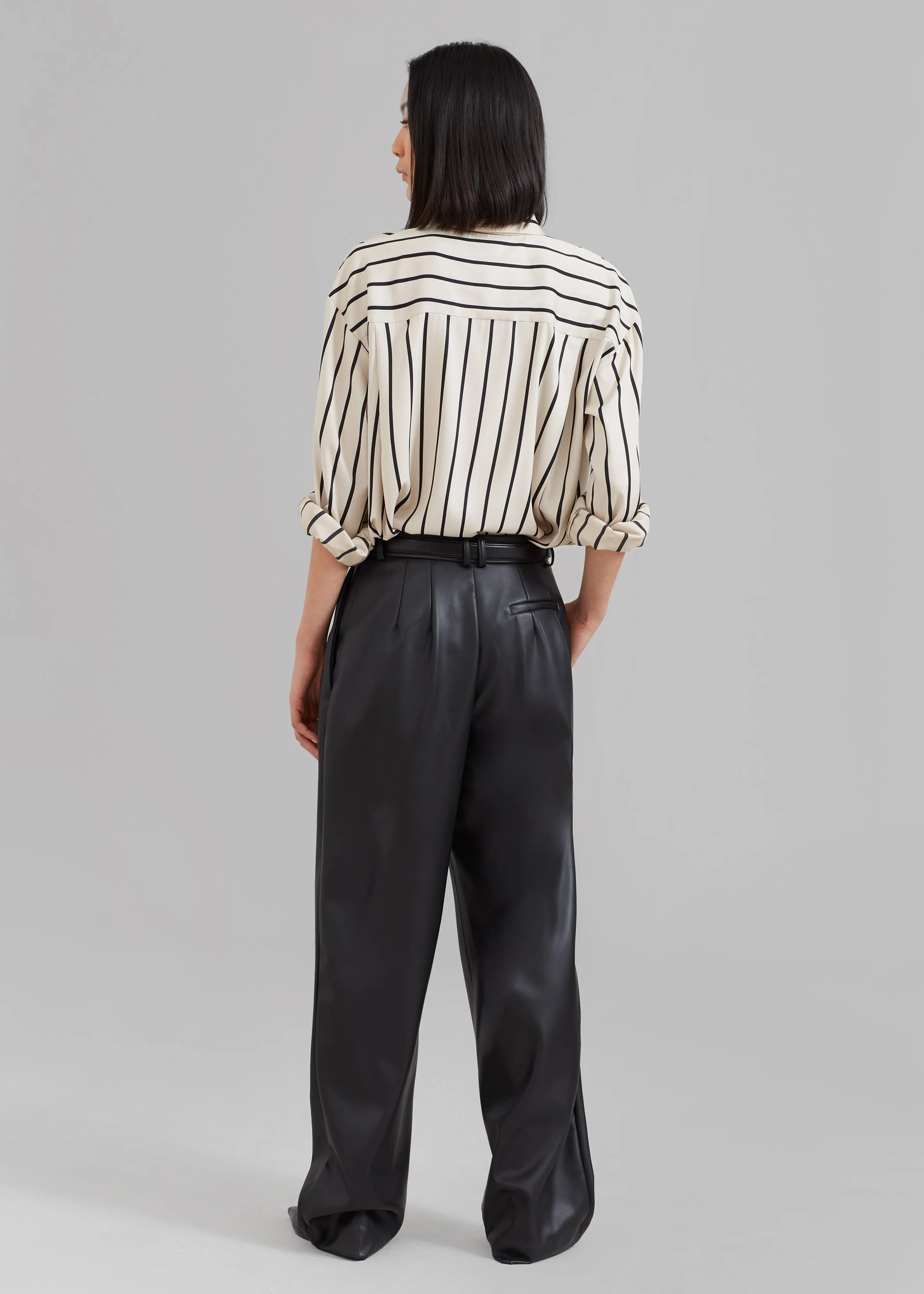 Lui Satin Shirt - Black Stripe sold by Frankie Shop product image thumbnail 5