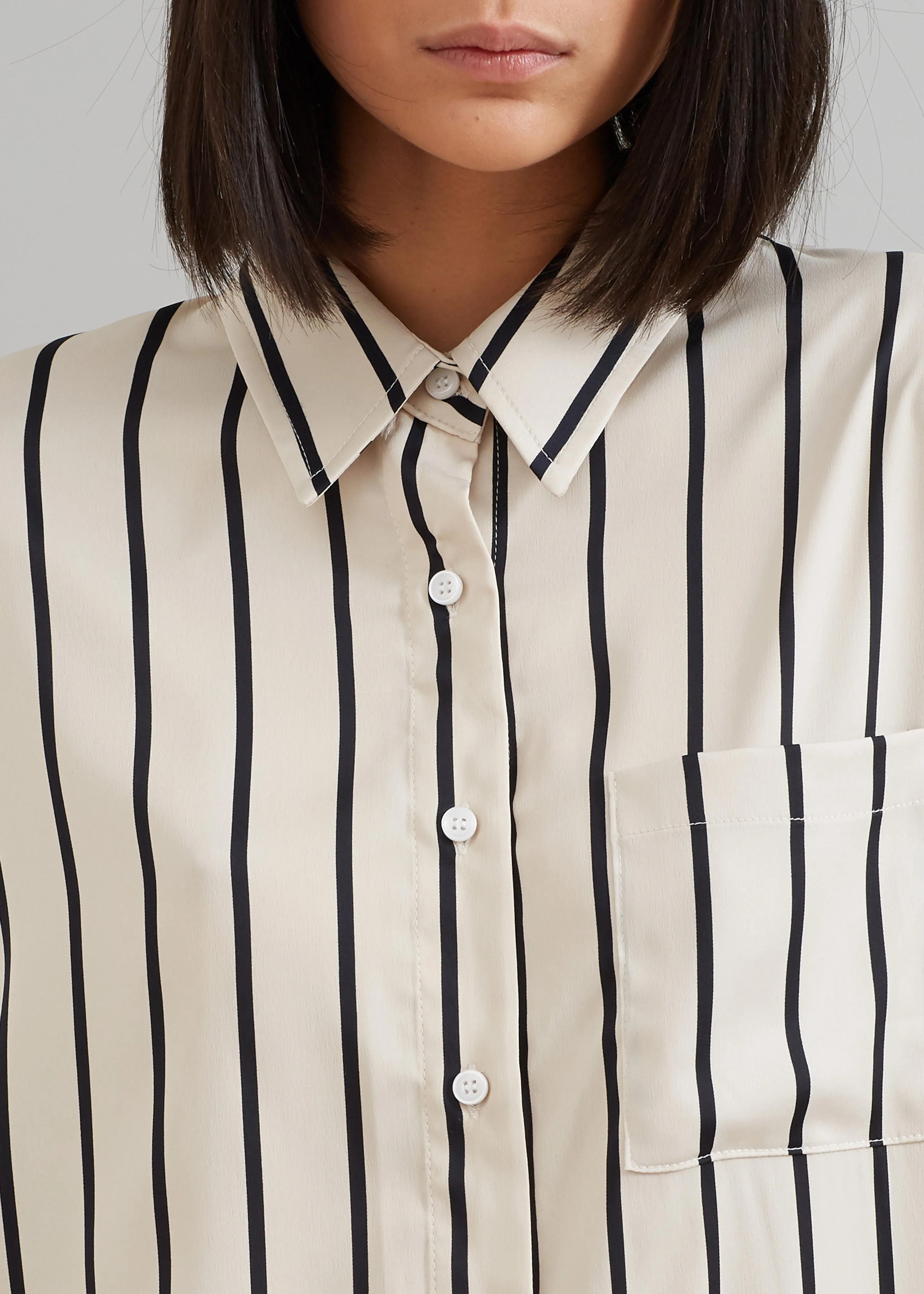 Lui Satin Shirt - Black Stripe sold by Frankie Shop product image thumbnail 4