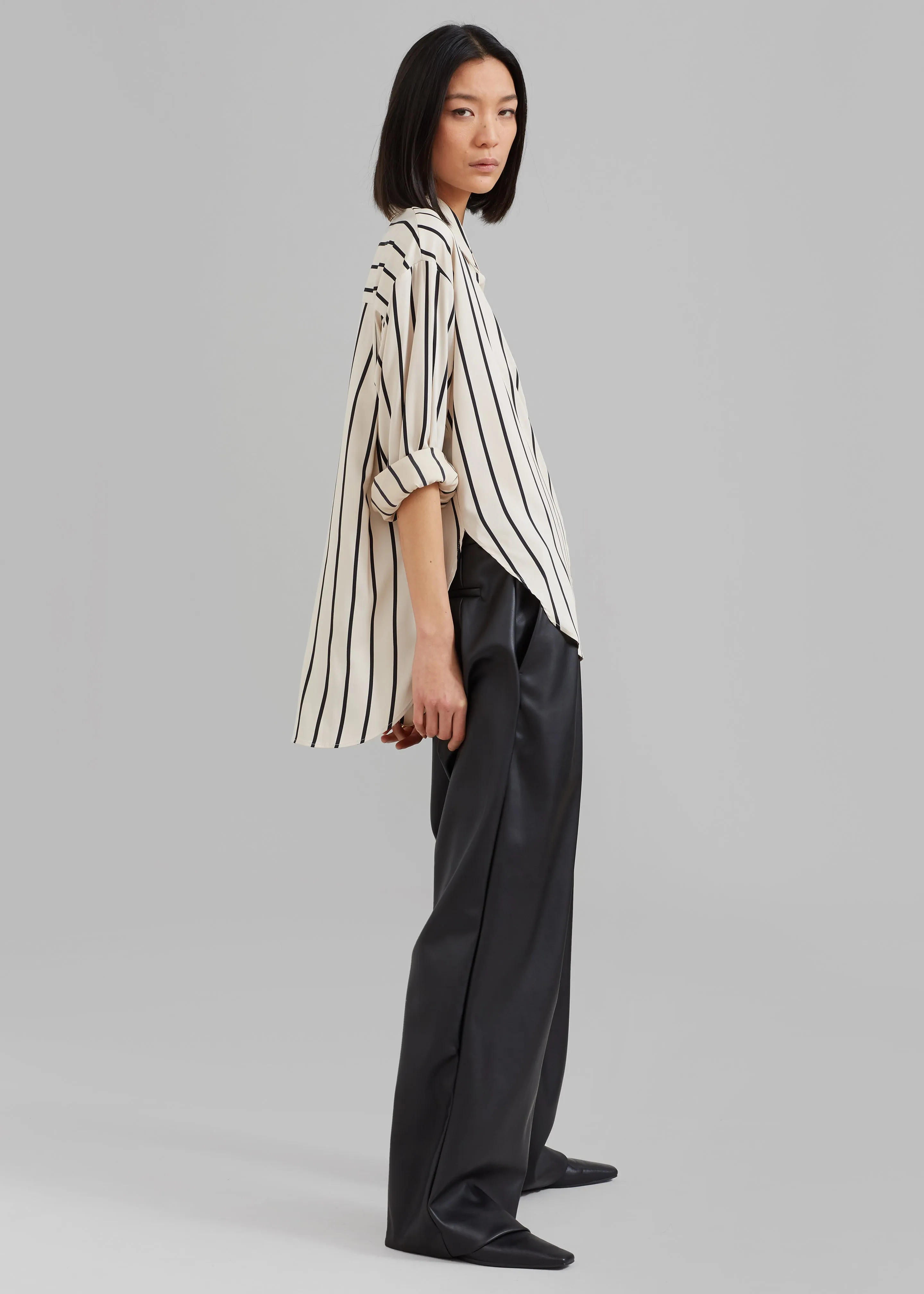 Lui Satin Shirt - Black Stripe sold by Frankie Shop product image thumbnail 2