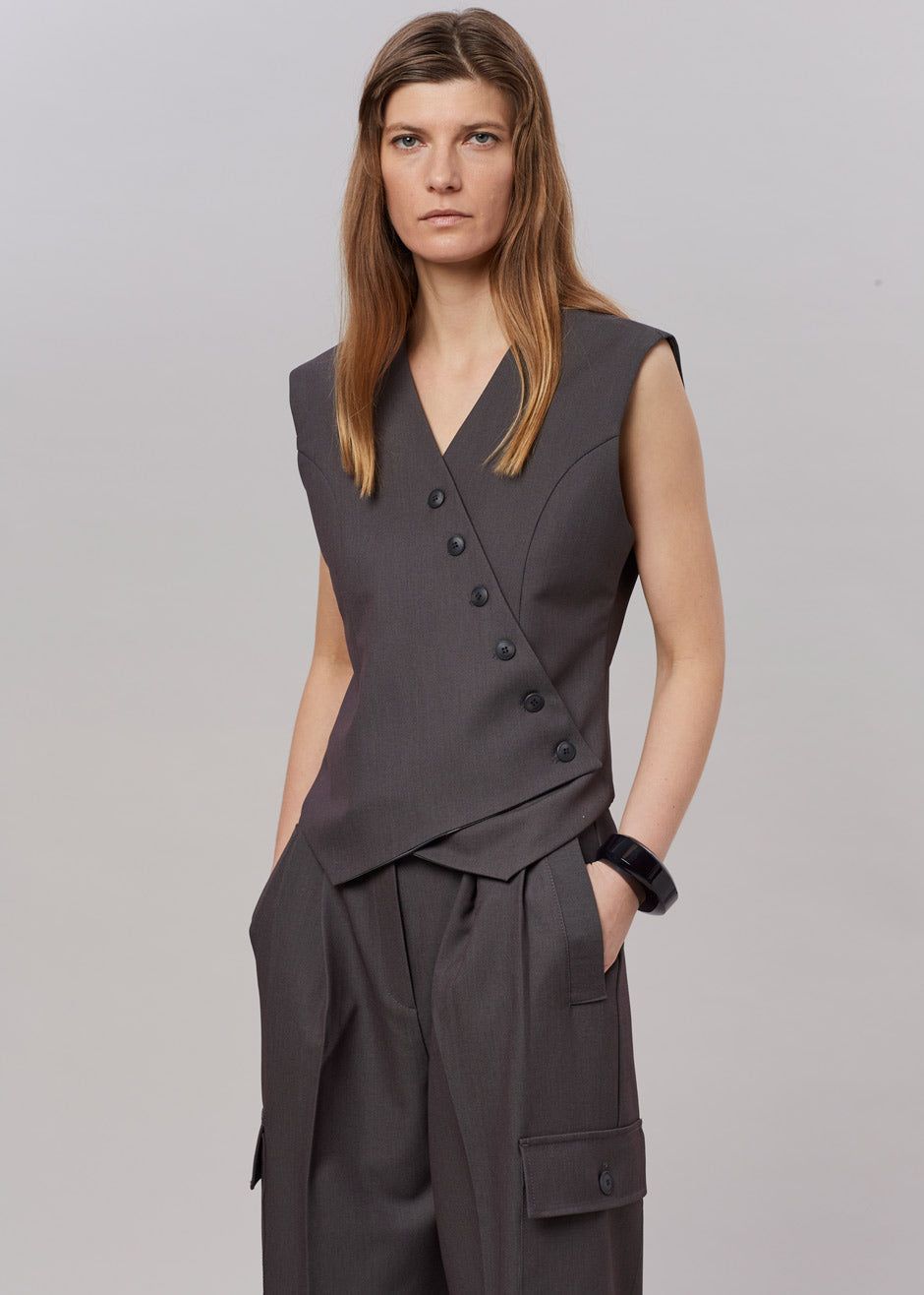 Maesa Cross Vest - Charcoal sold by Frankie Shop product image thumbnail 2