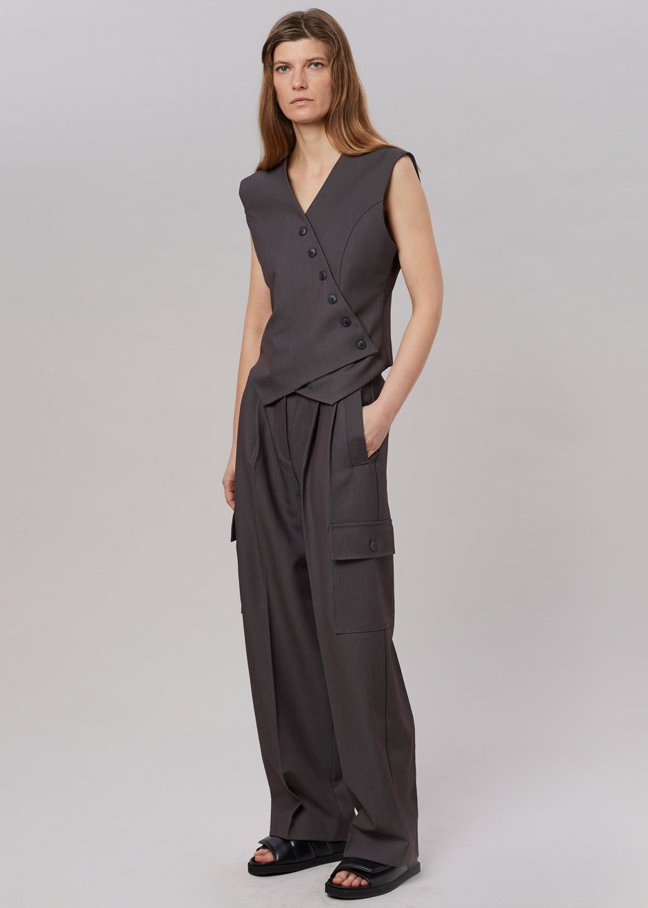 Maesa Cross Vest - Charcoal sold by Frankie Shop