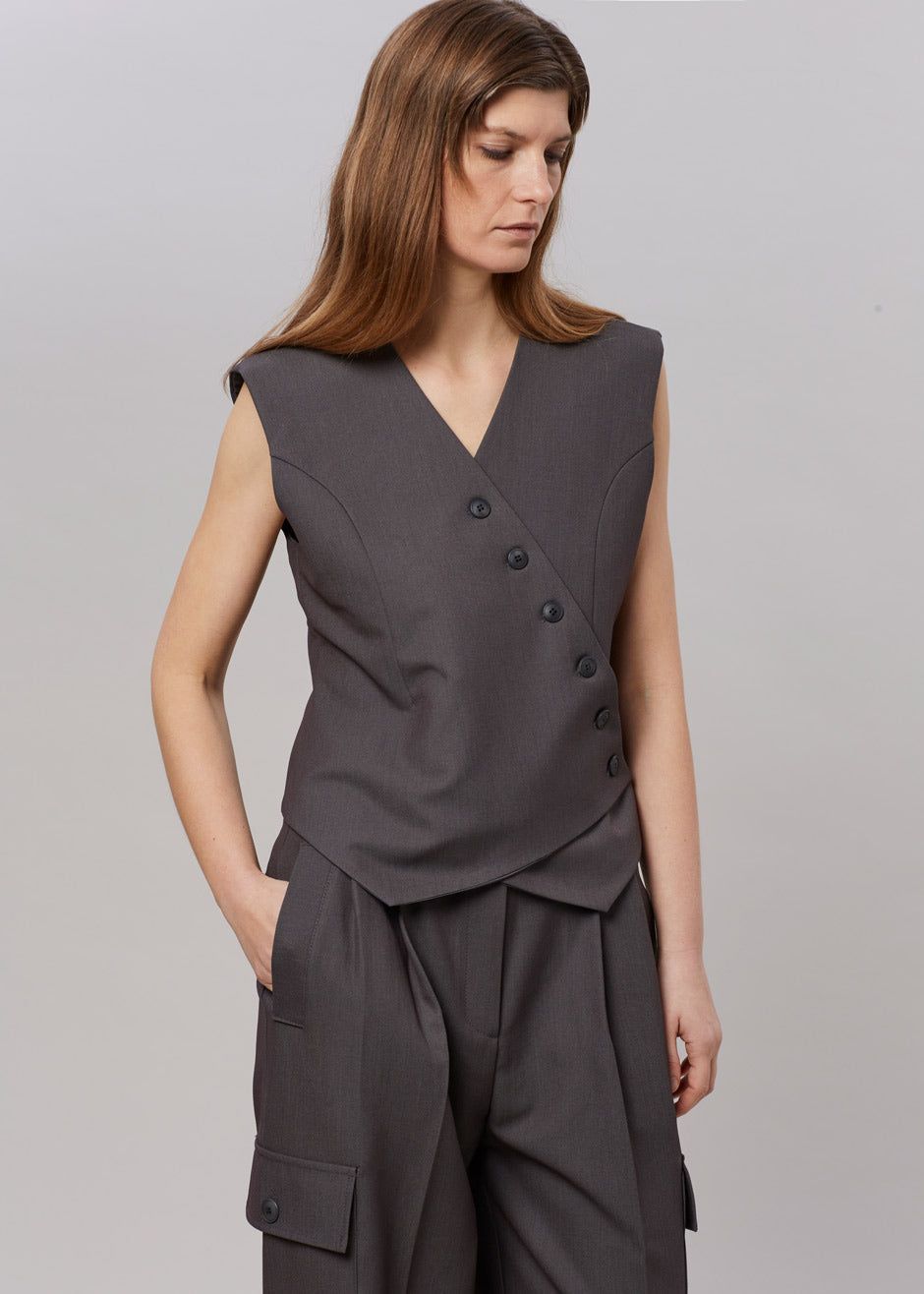 Maesa Cross Vest - Charcoal sold by Frankie Shop product image thumbnail 6