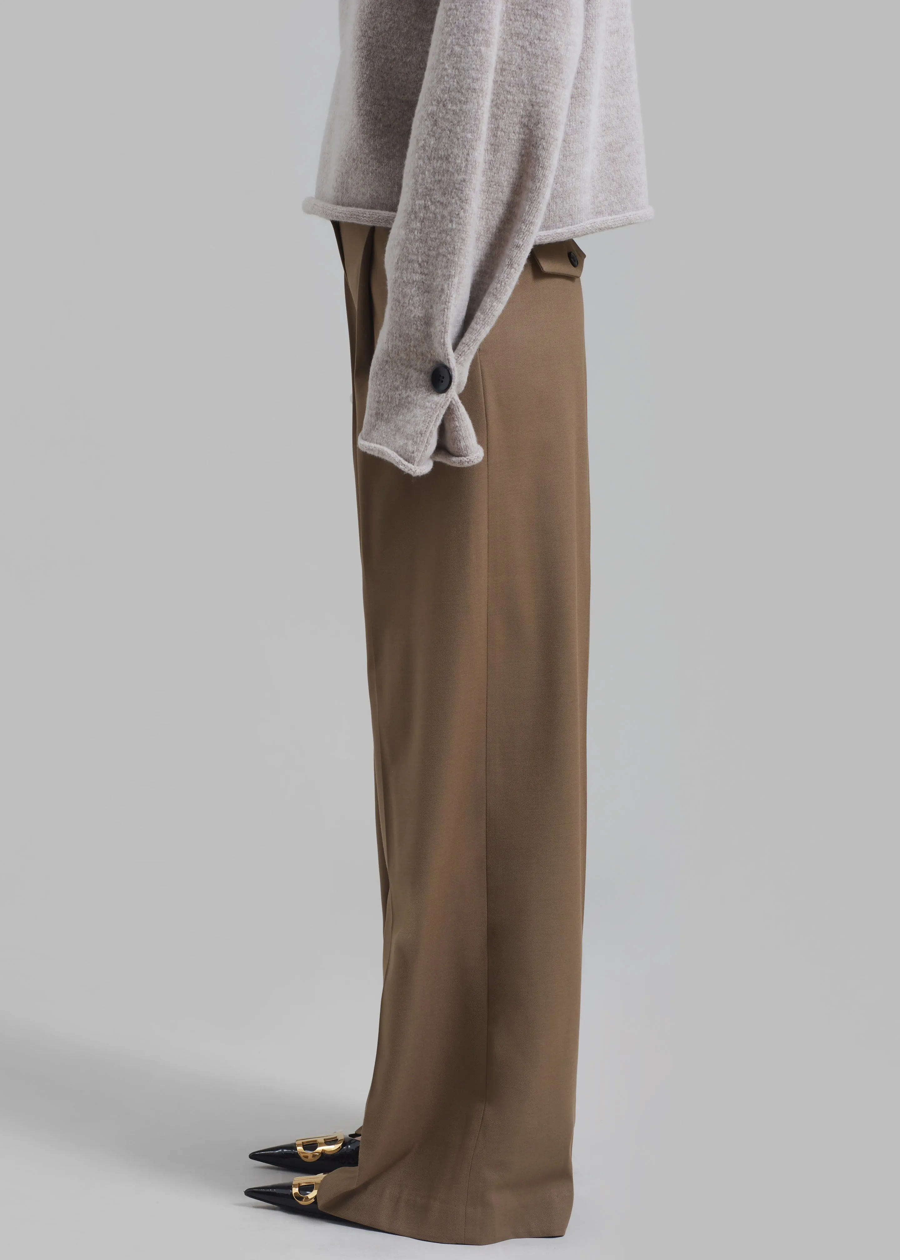 Dariel Pleated Trousers - Taupe sold by Frankie Shop product image thumbnail 3