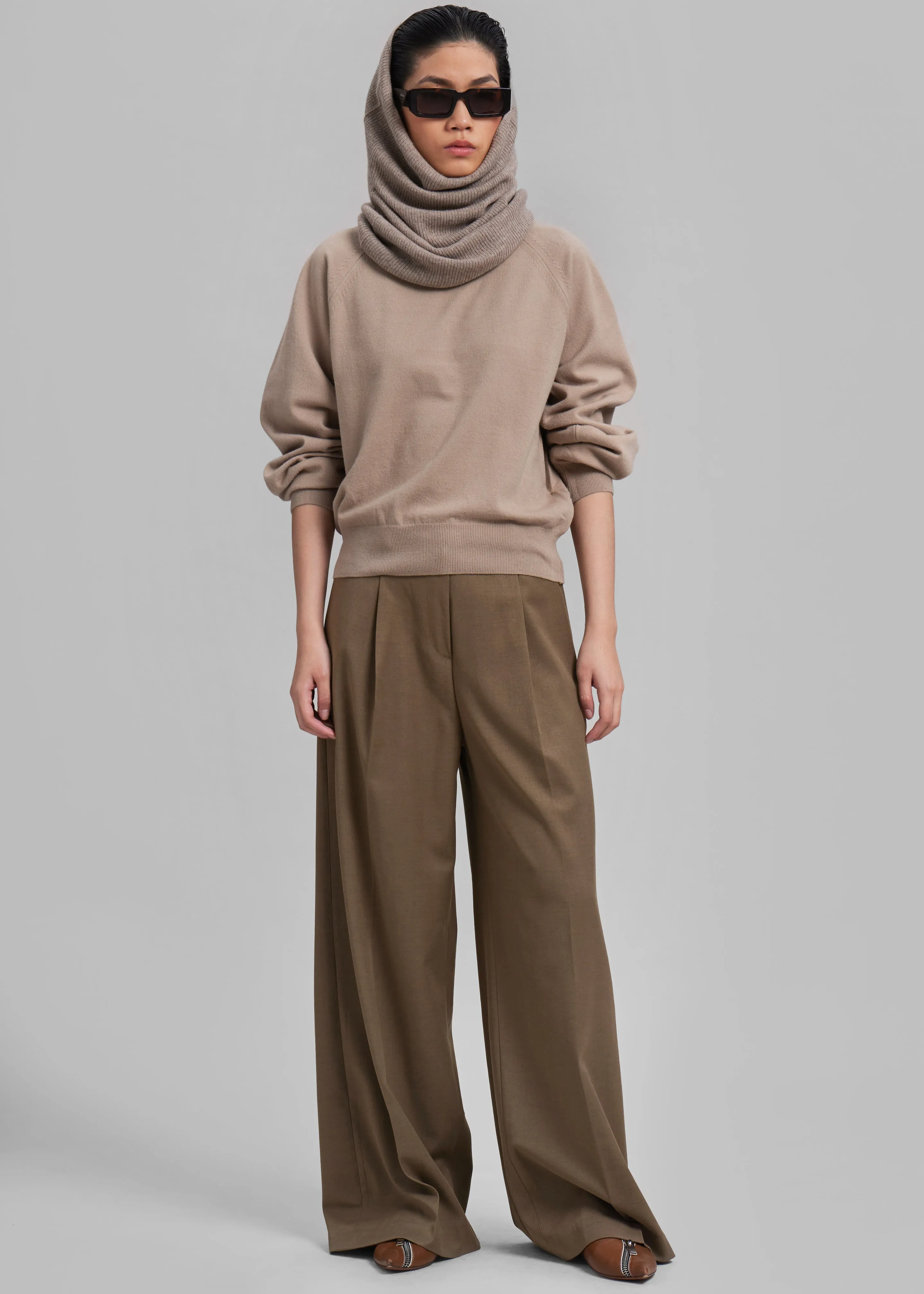 Dariel Pleated Trousers - Taupe sold by Frankie Shop product image thumbnail 5