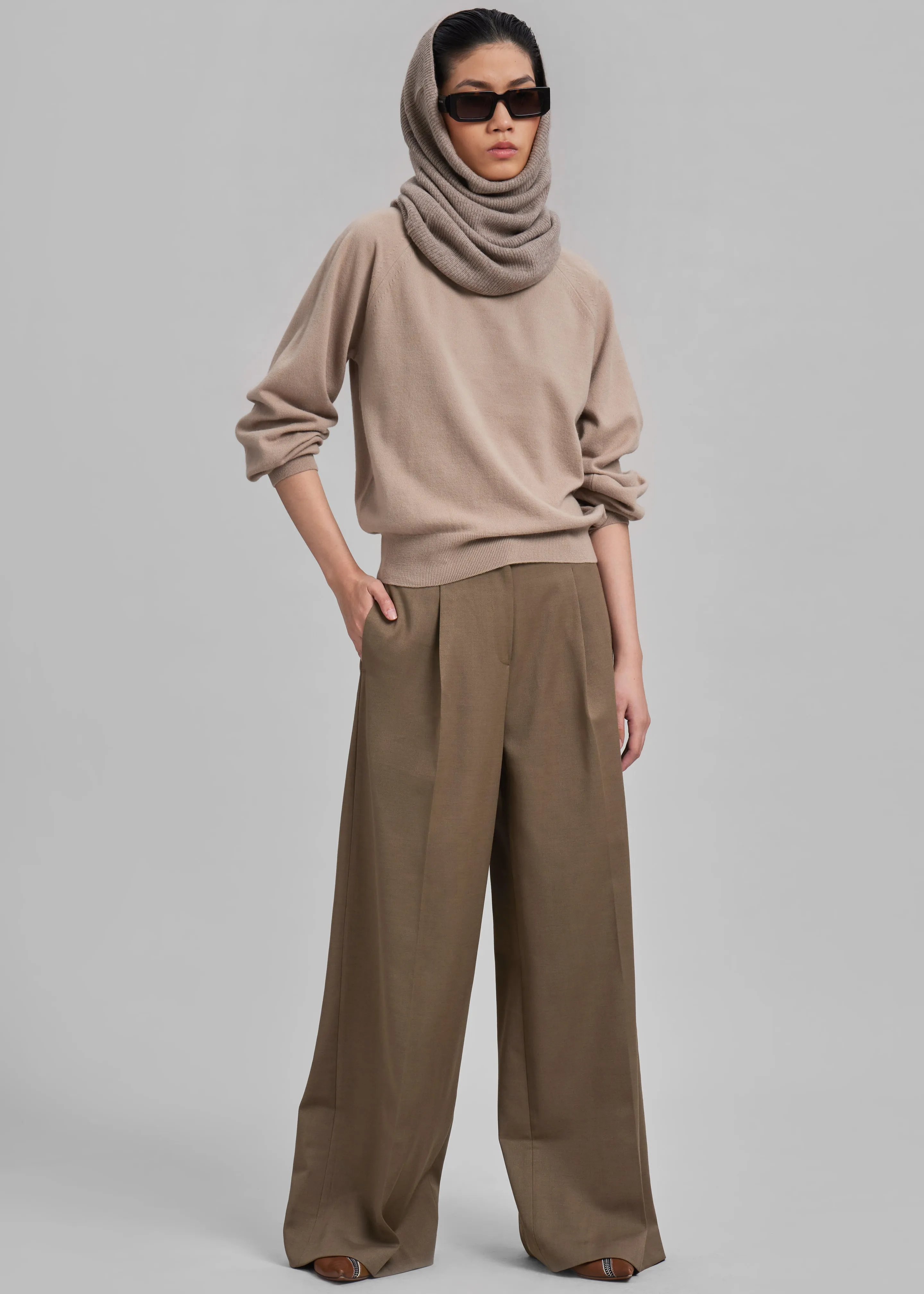 Dariel Pleated Trousers - Taupe sold by Frankie Shop product image thumbnail 2
