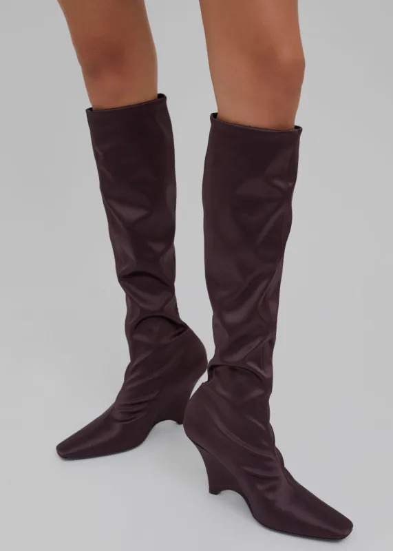 Christopher Esber Avery Knee High Boots - Mahogany made by Christopher Esber