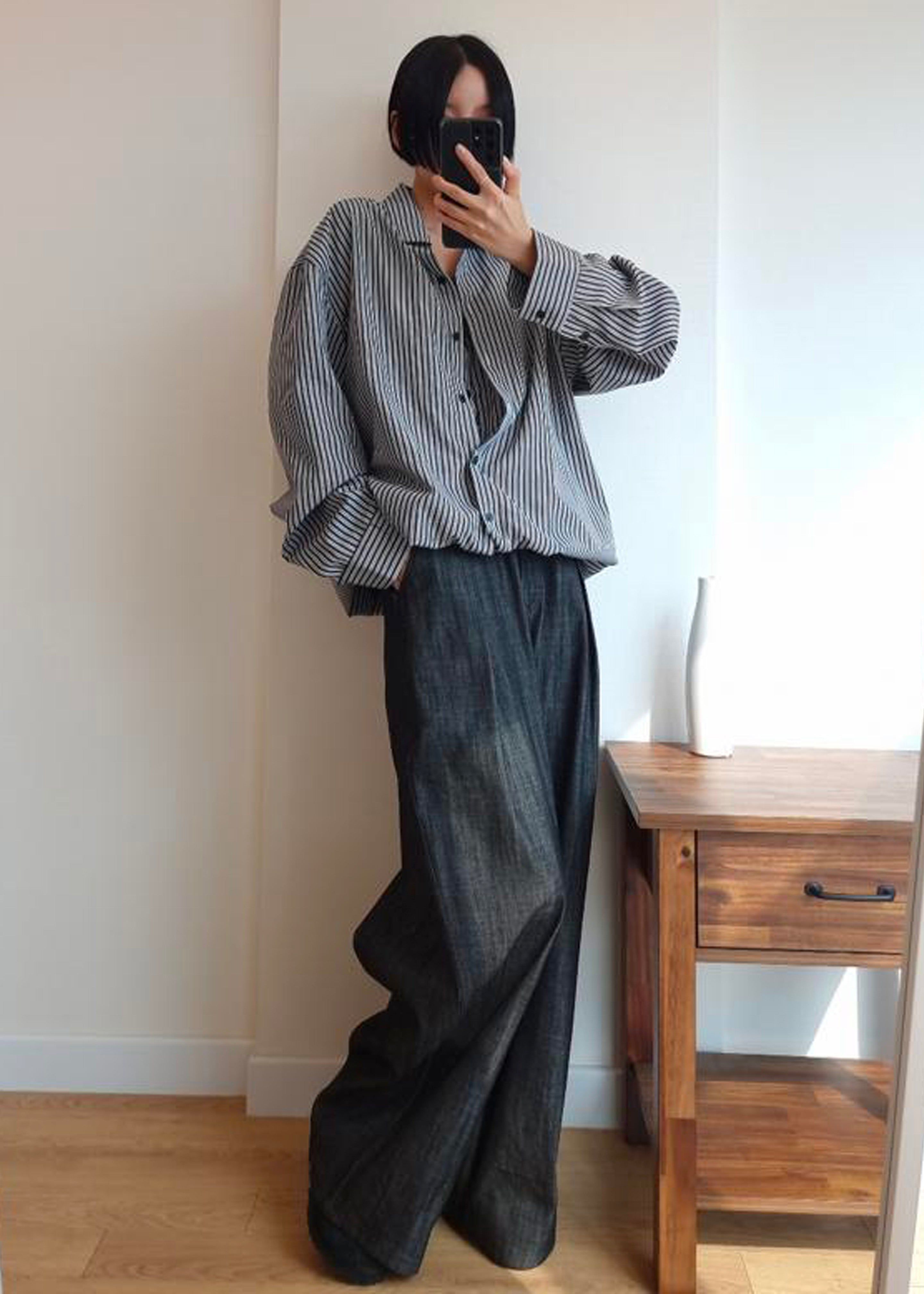 Ember Shirt Dress - White Stripe sold by Frankie Shop product image thumbnail 2