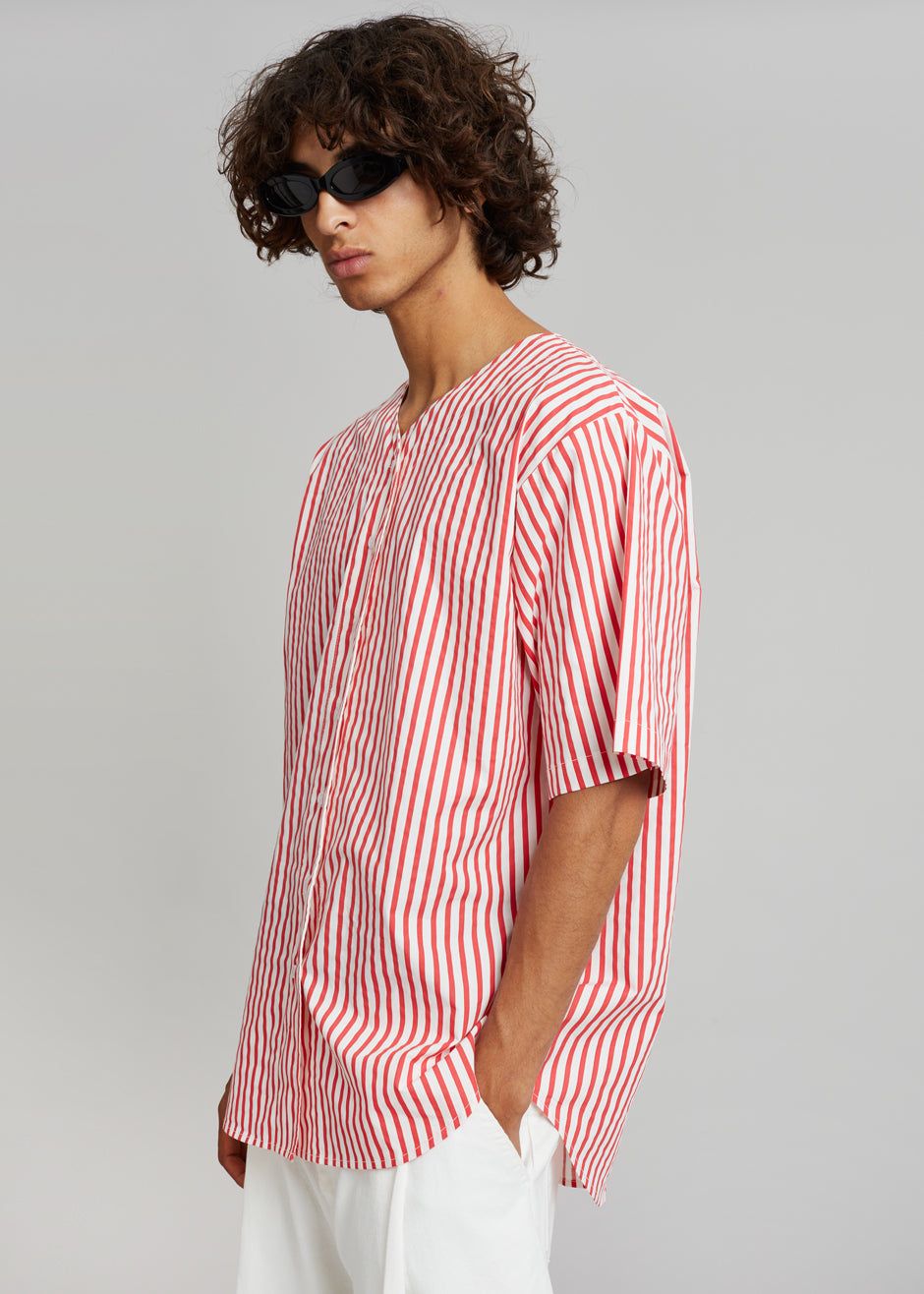 Tom Baseball Shirt - Red Stripe sold by Frankie Shop product image thumbnail 6