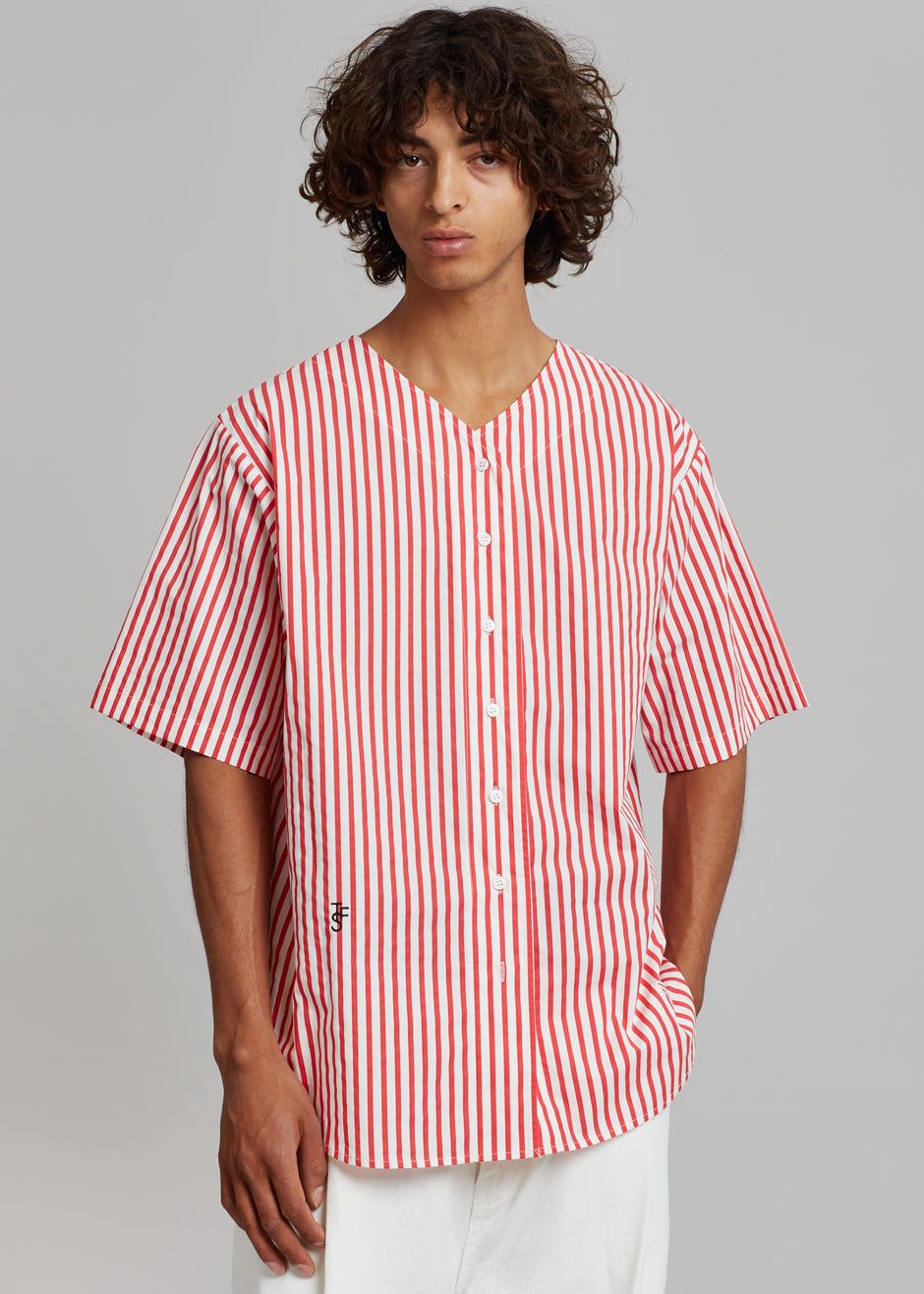 Tom Baseball Shirt - Red Stripe sold by Frankie Shop product image thumbnail 5