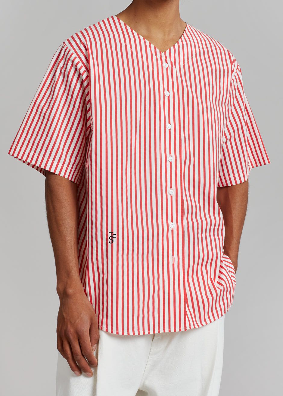 Tom Baseball Shirt - Red Stripe sold by Frankie Shop product image thumbnail 3