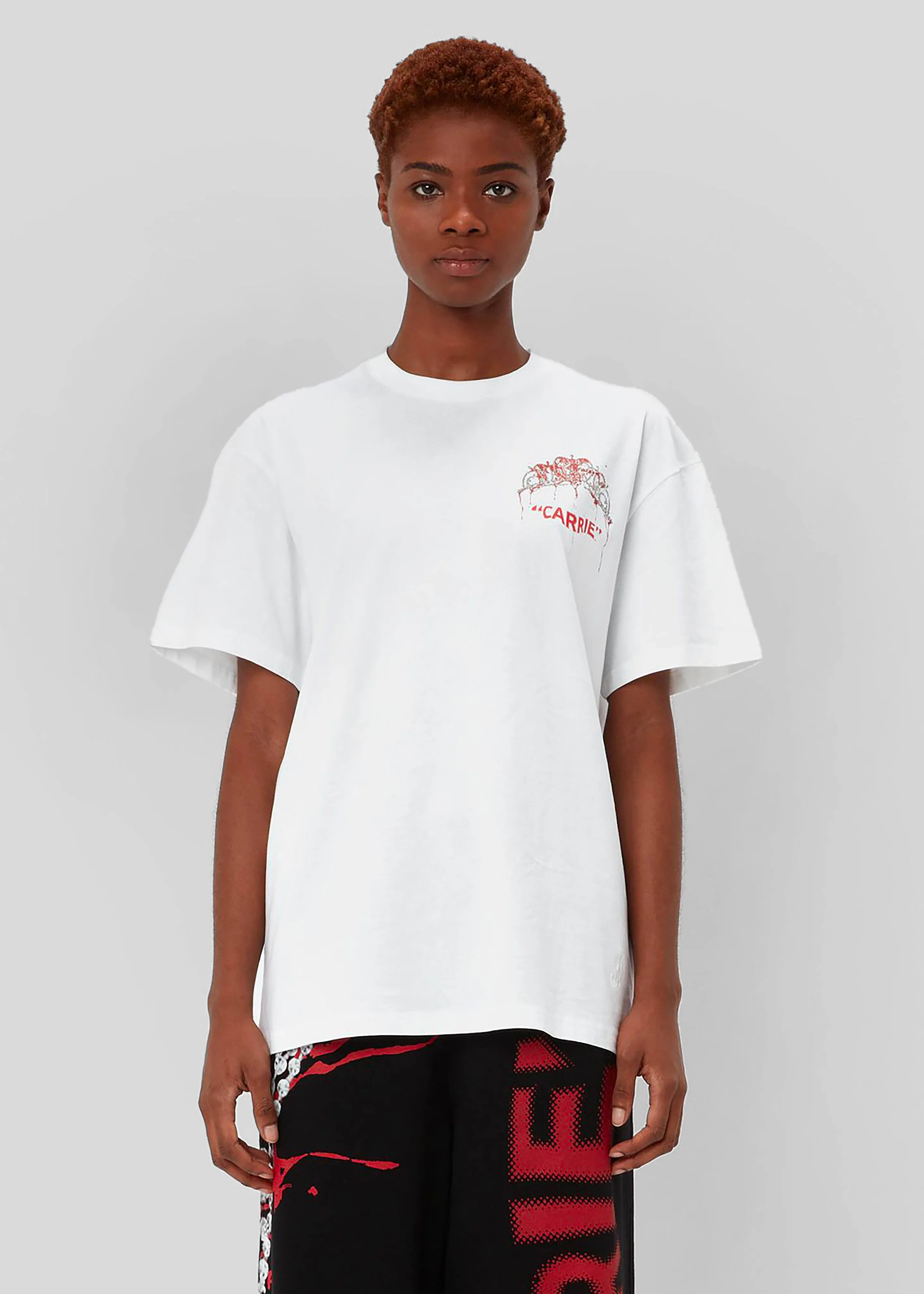 JW Anderson Carrie Tiara Chest Embroidery T-Shirt - White sold by Frankie Shop