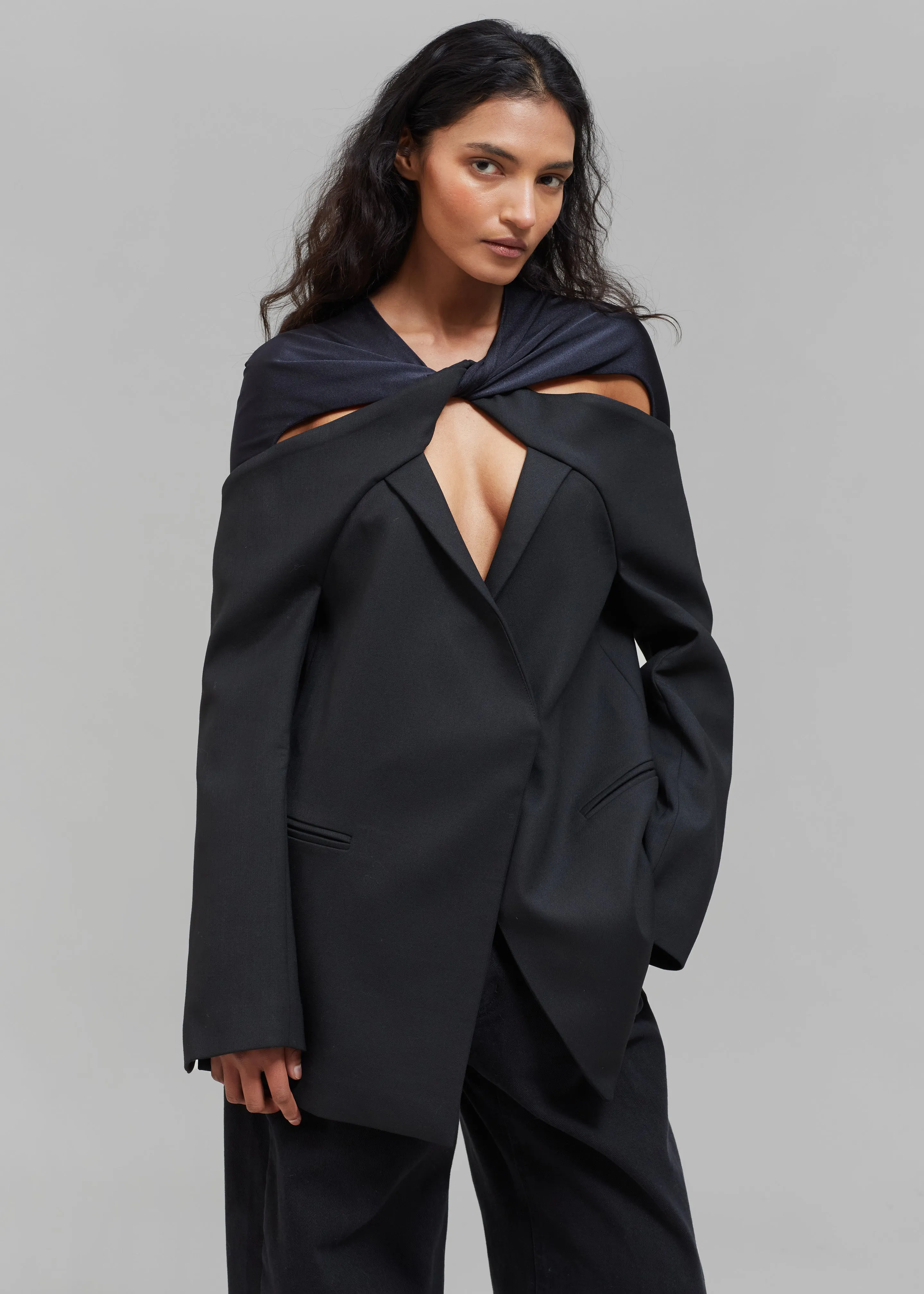 Coperni Twisted Cut-out Jacket - Black sold by Frankie Shop product image thumbnail 3