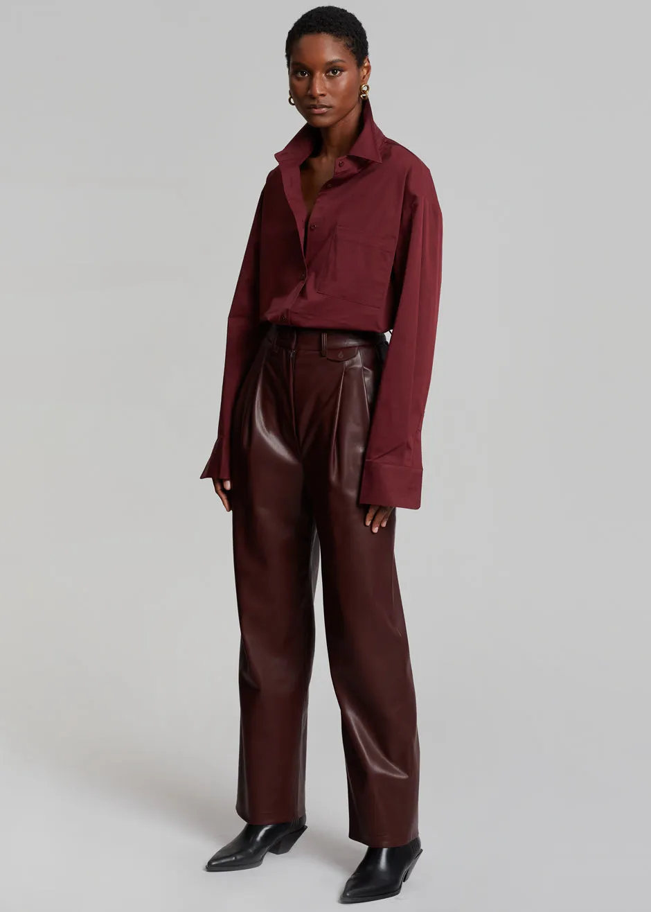 Lui Poplin Shirt - Burgundy sold by Frankie Shop product image thumbnail 2