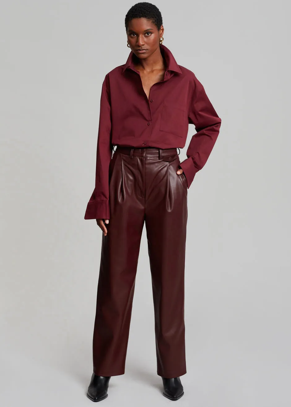 Lui Poplin Shirt - Burgundy sold by Frankie Shop product image thumbnail 5