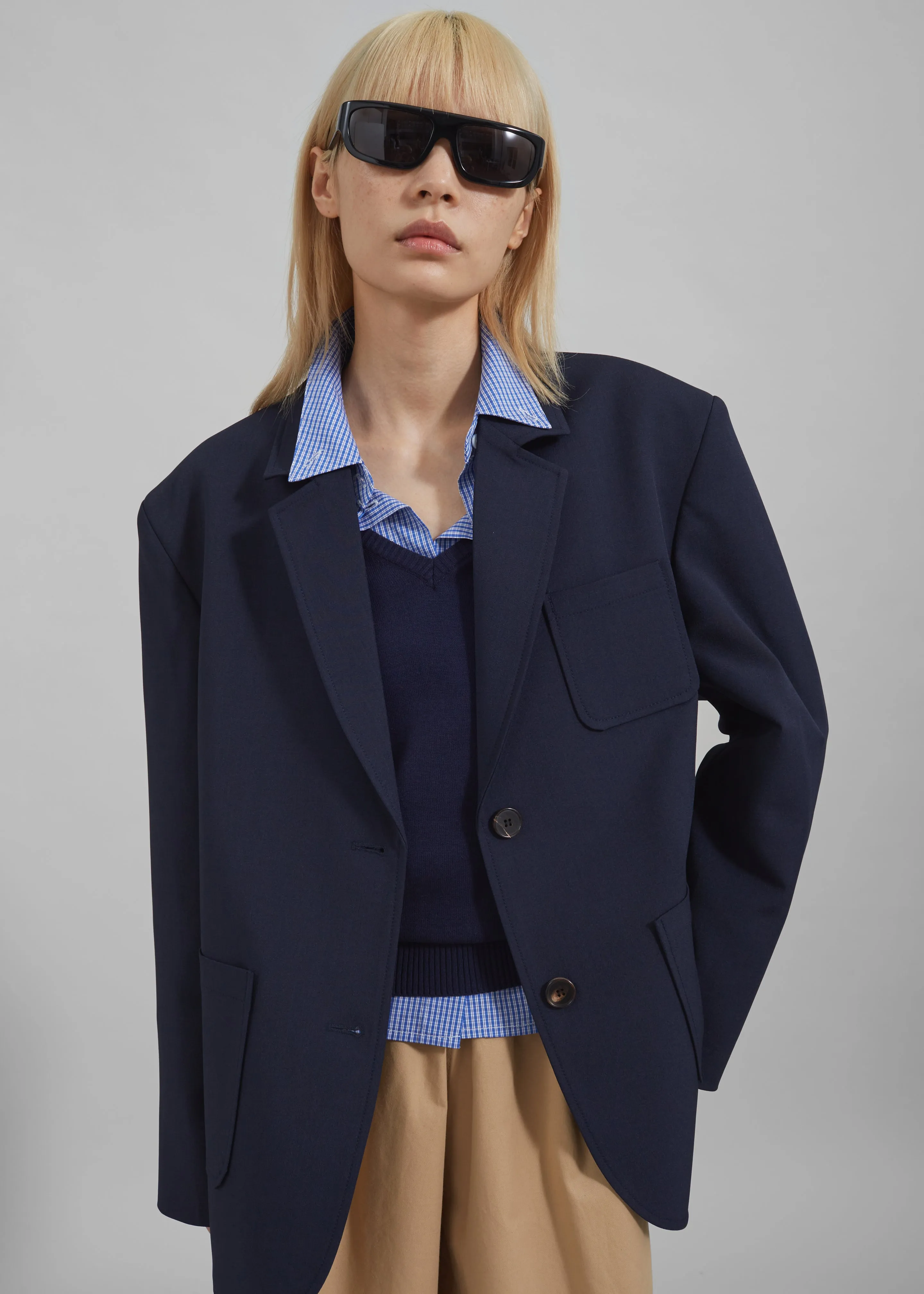 Alta Patch Pocket Blazer - Navy sold by Frankie Shop product image thumbnail 2