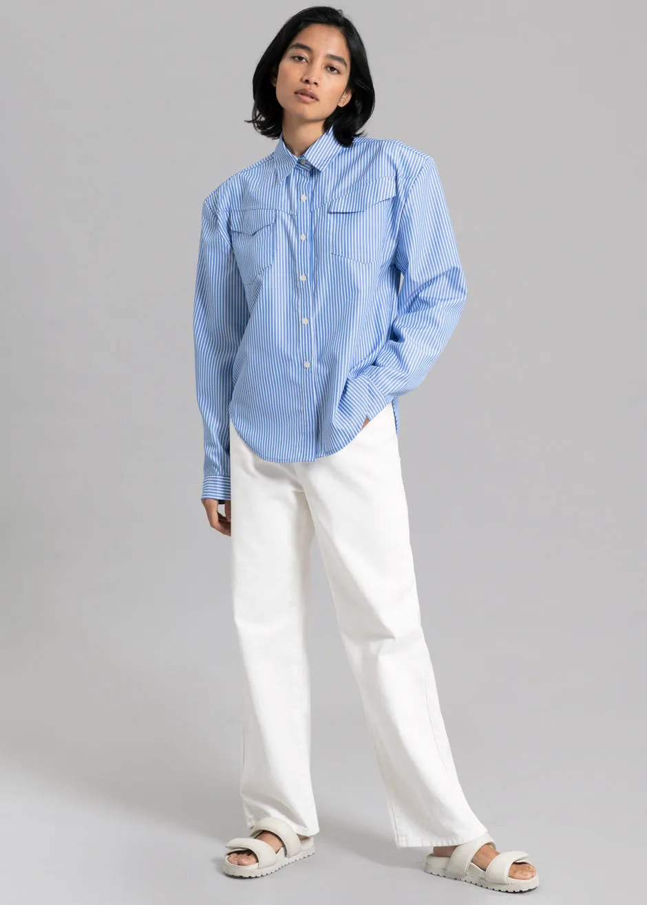 Jeanne Padded Shirt - White Stripe sold by Frankie Shop product image thumbnail 2