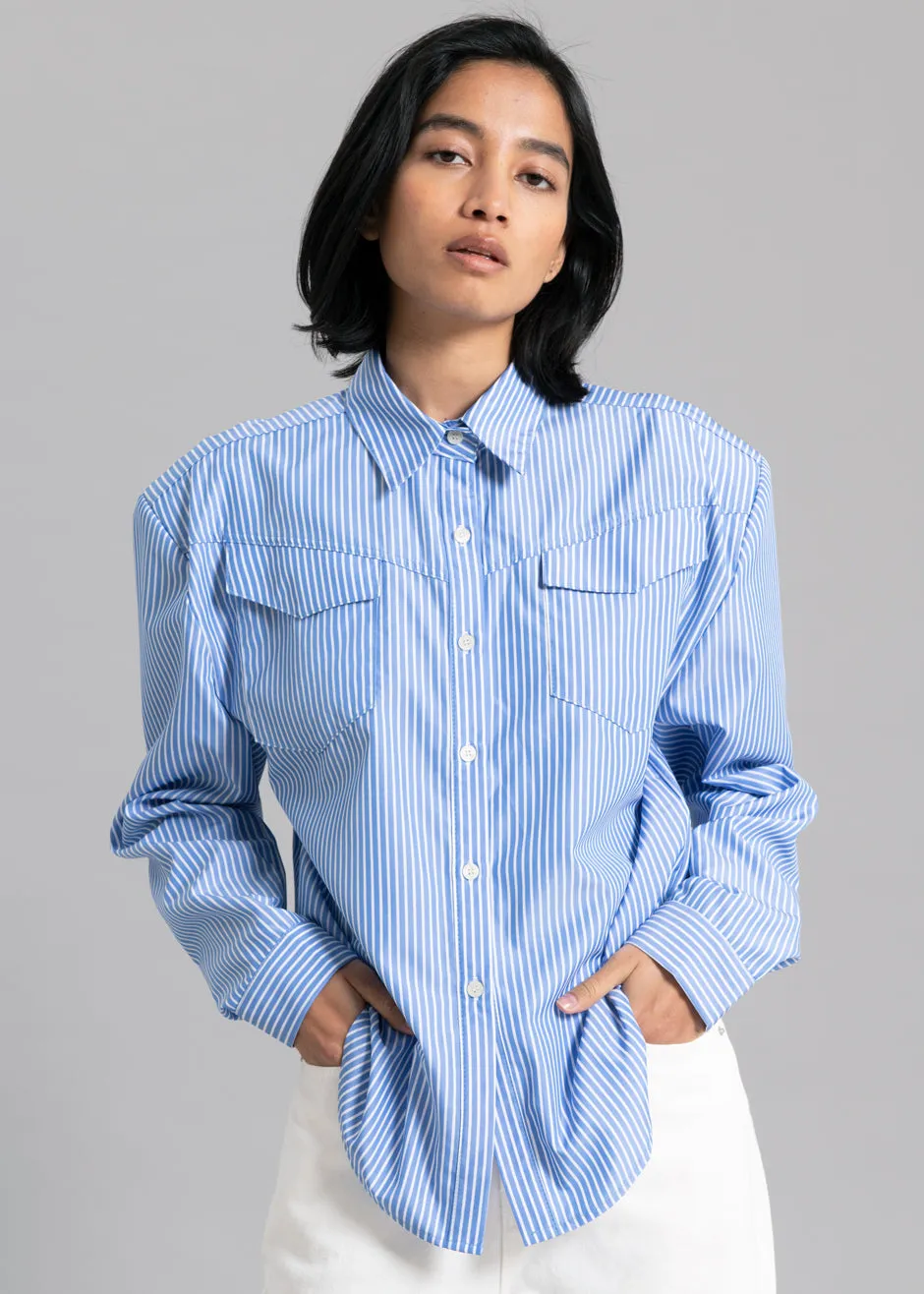 Jeanne Padded Shirt - White Stripe sold by Frankie Shop product image thumbnail 5