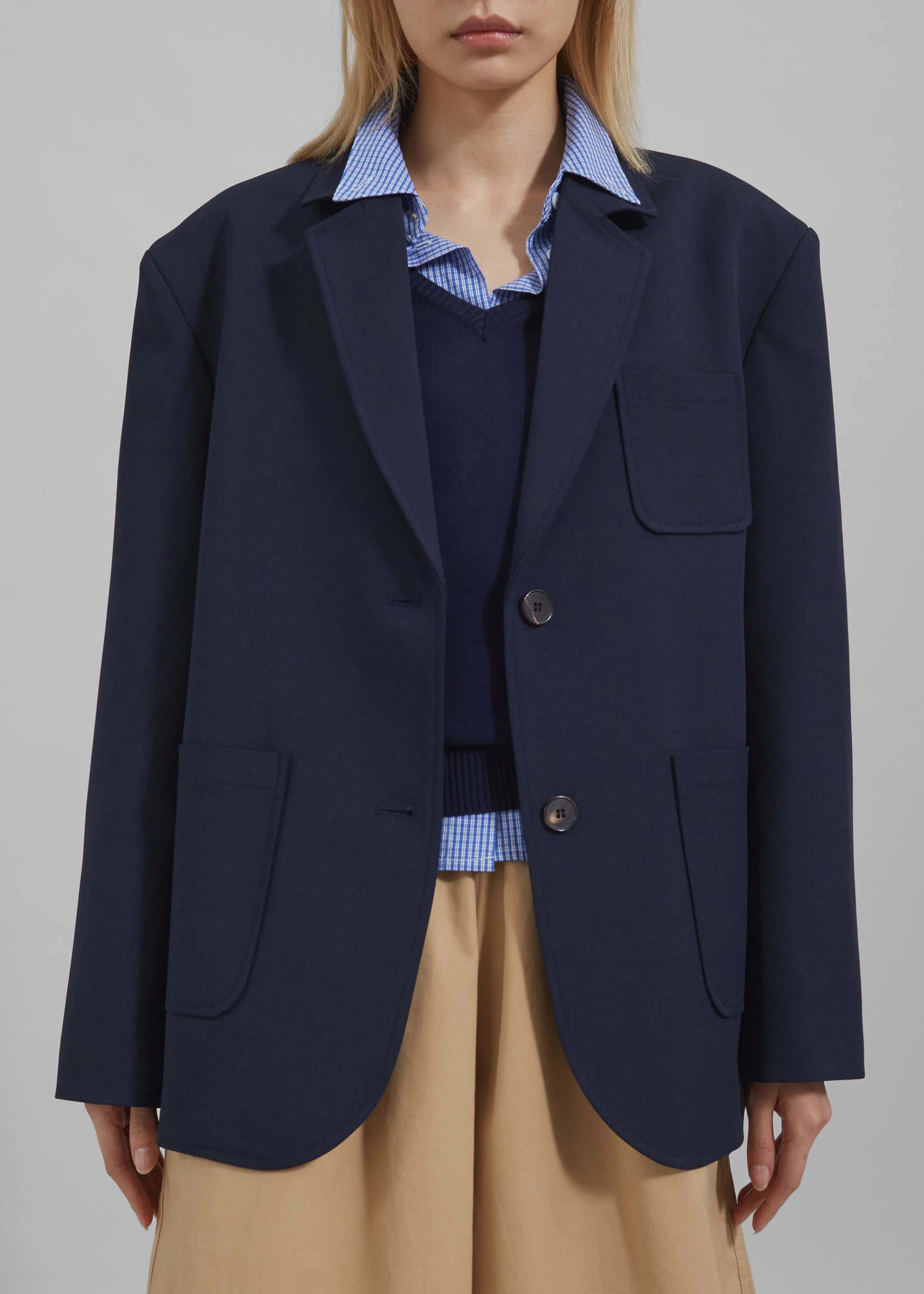 Alta Patch Pocket Blazer - Navy sold by Frankie Shop product image thumbnail 3