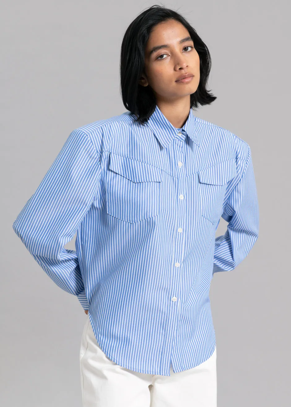 Jeanne Padded Shirt - White Stripe sold by Frankie Shop product image thumbnail 4