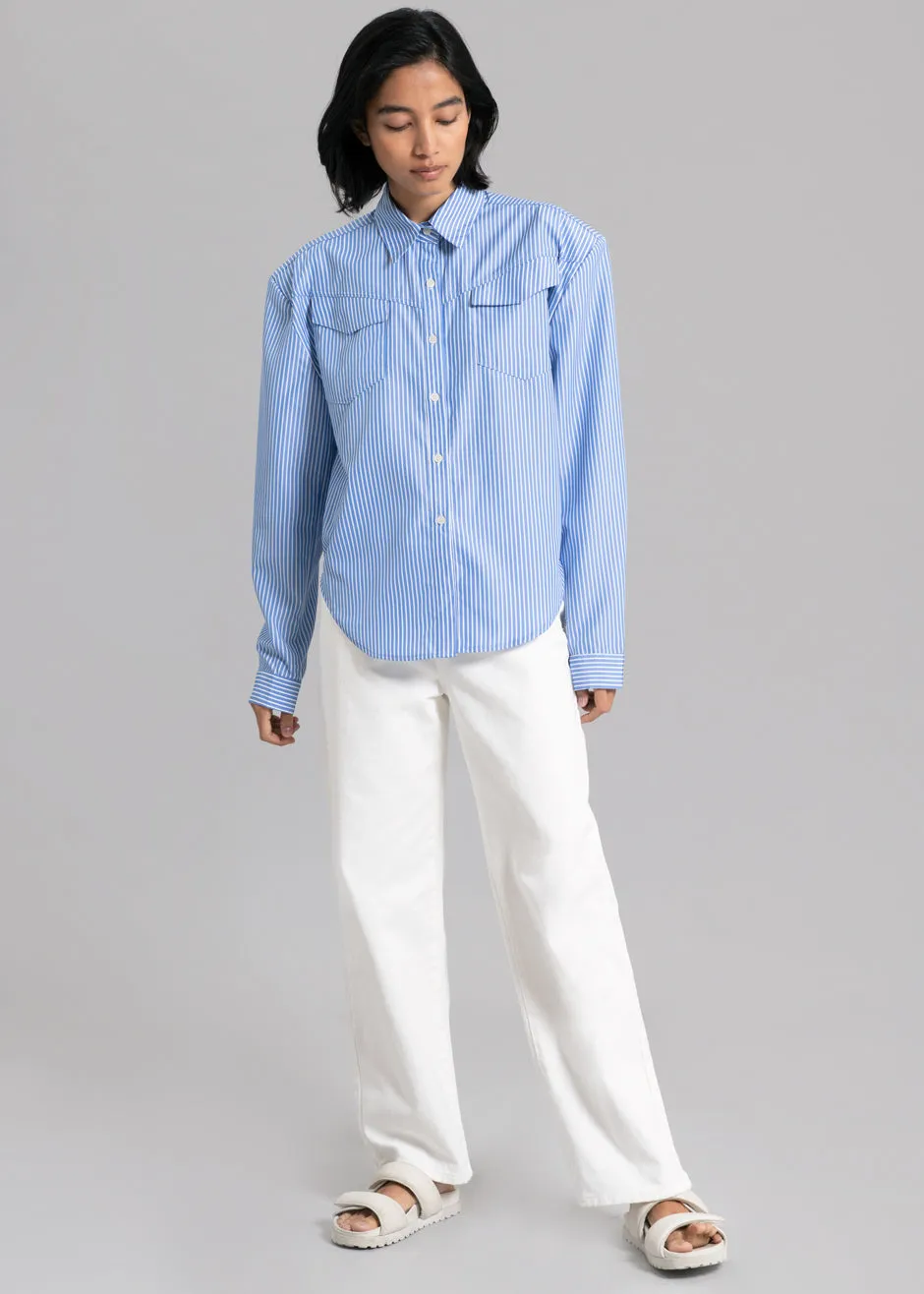 Jeanne Padded Shirt - White Stripe sold by Frankie Shop product image thumbnail 3