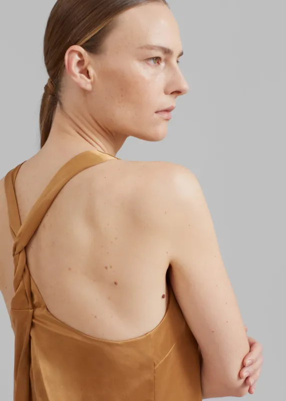 Loulou Studio Estor Silk Tank Top - Camel sold by Frankie Shop