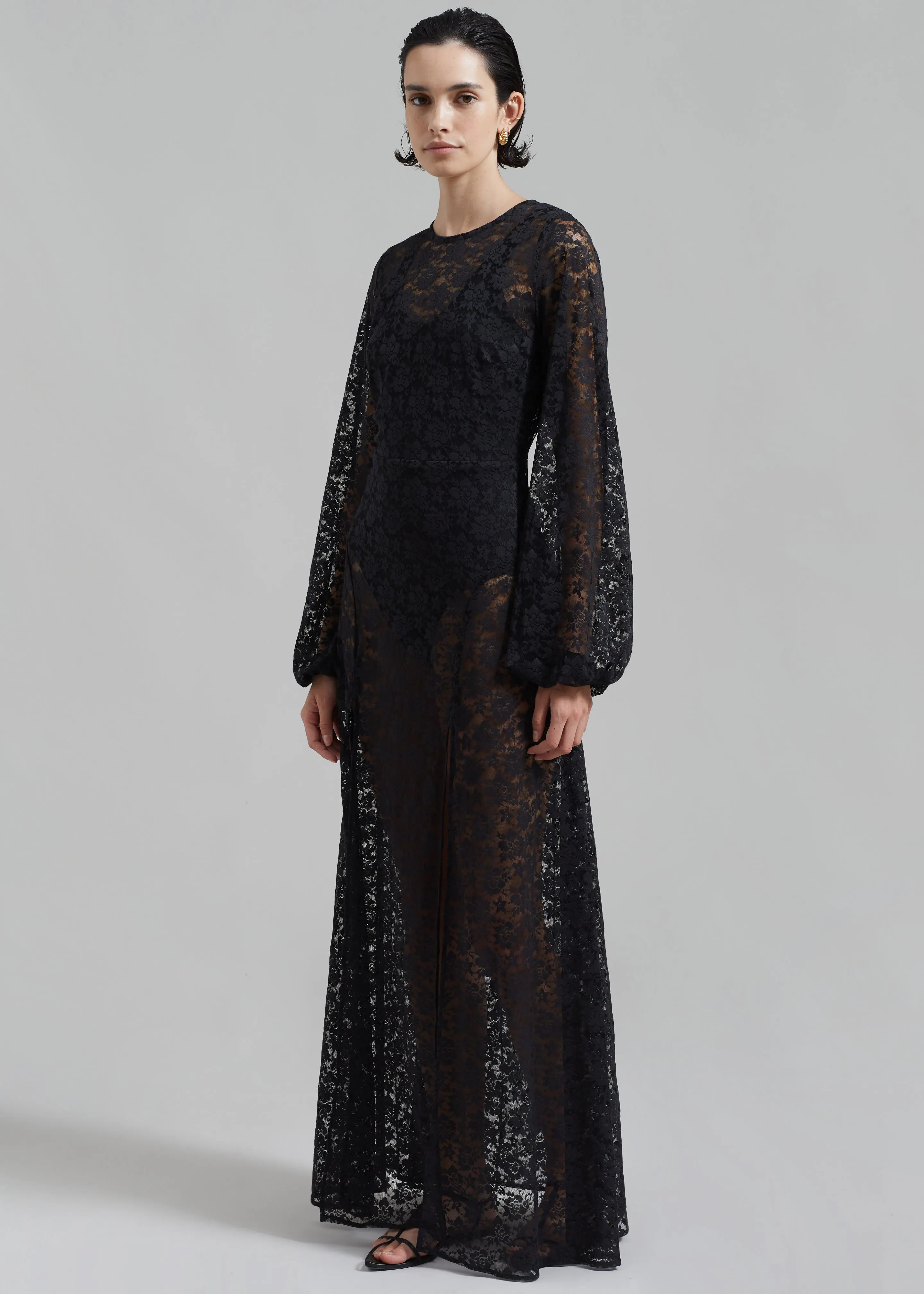 ROTATE Lace Maxi Slit Dress - Black sold by Frankie Shop product image thumbnail 3