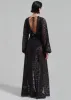 ROTATE Lace Maxi Slit Dress - Black sold by Frankie Shop