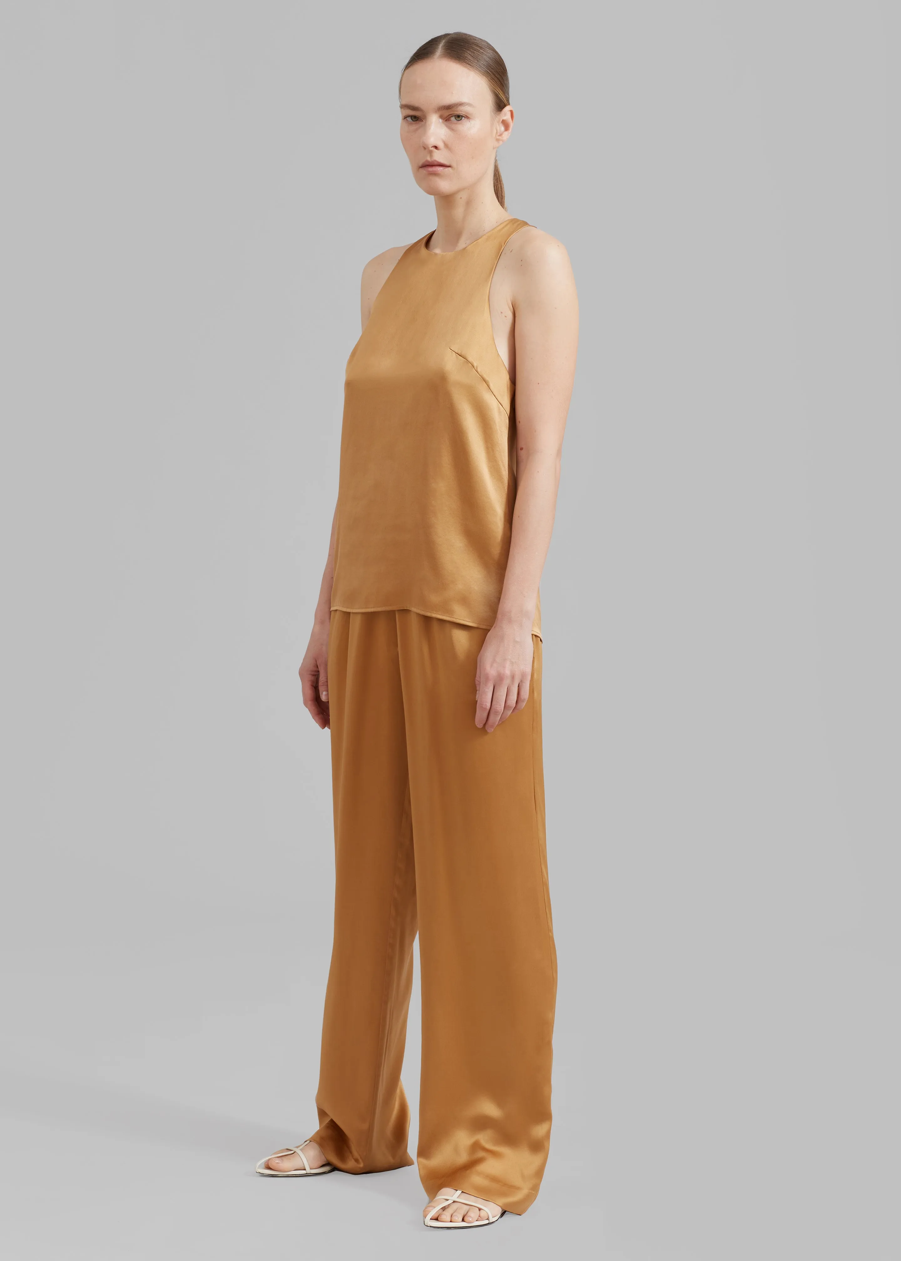 Loulou Studio Estor Silk Tank Top - Camel sold by Frankie Shop product image thumbnail 5