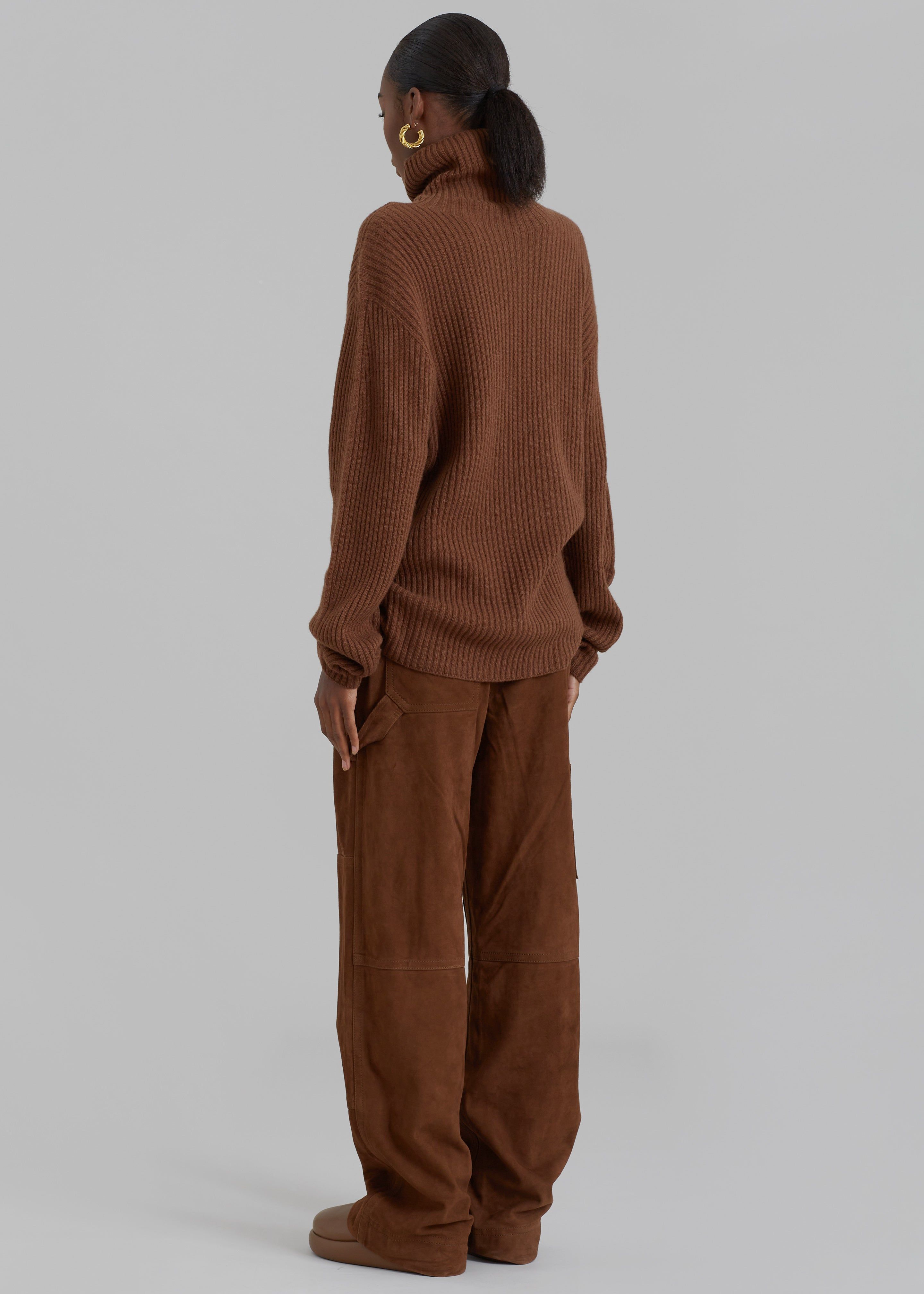 Amomento Ribbed Turtleneck Pullover - Brown sold by Frankie Shop product image thumbnail 6