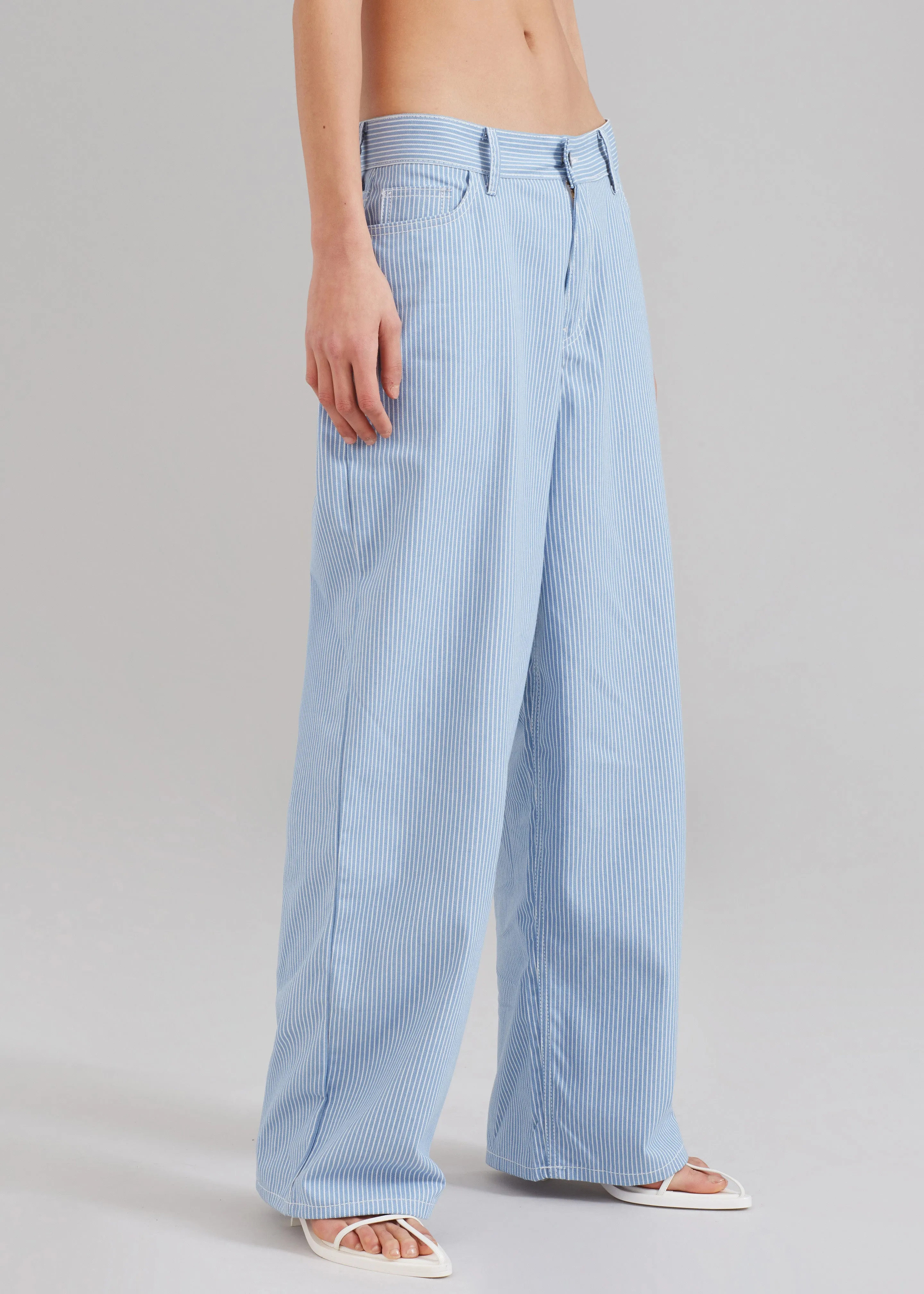 Kaline Light Blue Pants - White Stripe sold by Frankie Shop product image thumbnail 4