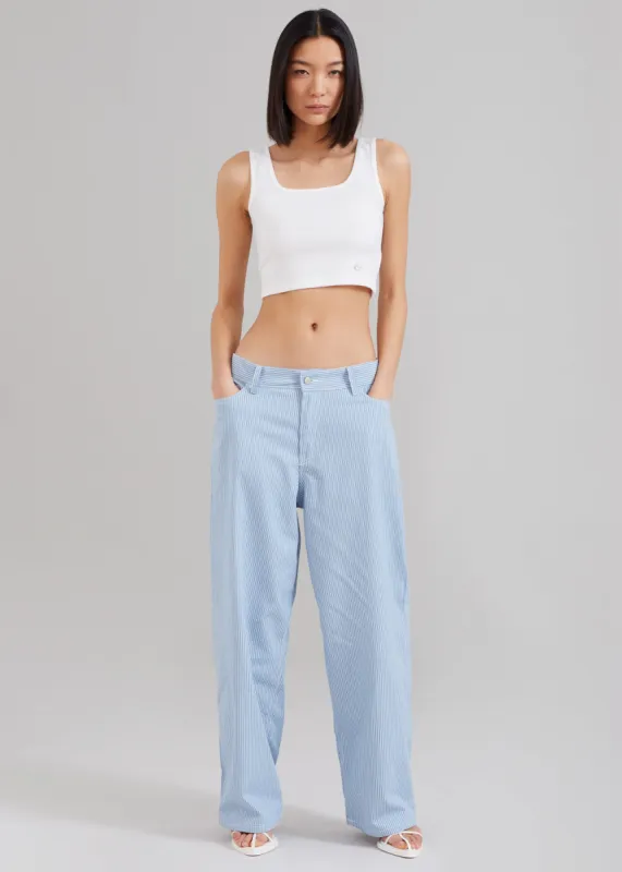 Kaline Light Blue Pants - White Stripe sold by Frankie Shop