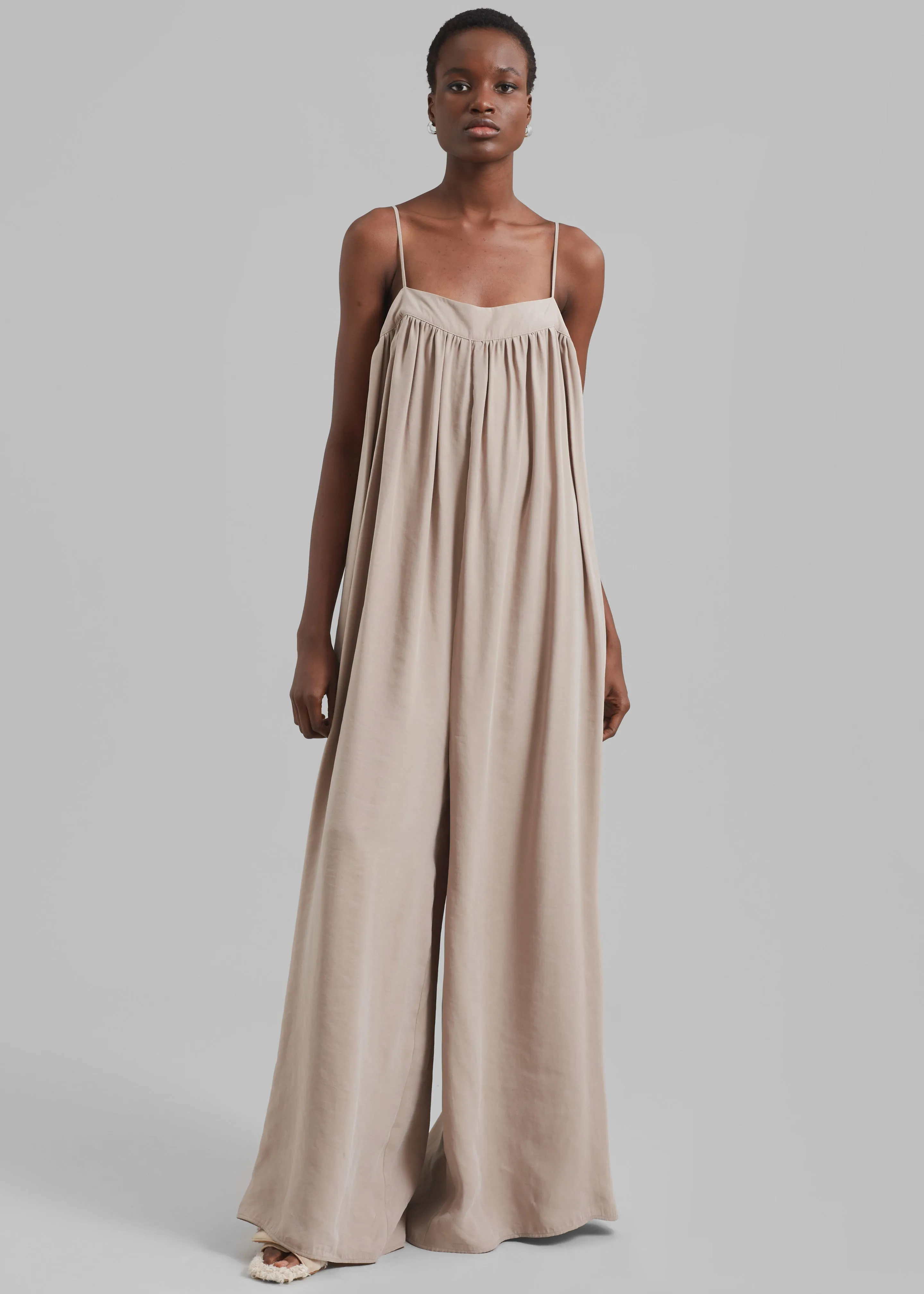 Maude Gathered Fluid Jumpsuit - Beige sold by Frankie Shop product image thumbnail 4