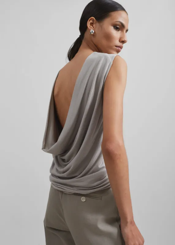 Salma Drop Back Blouse - Beige sold by Frankie Shop