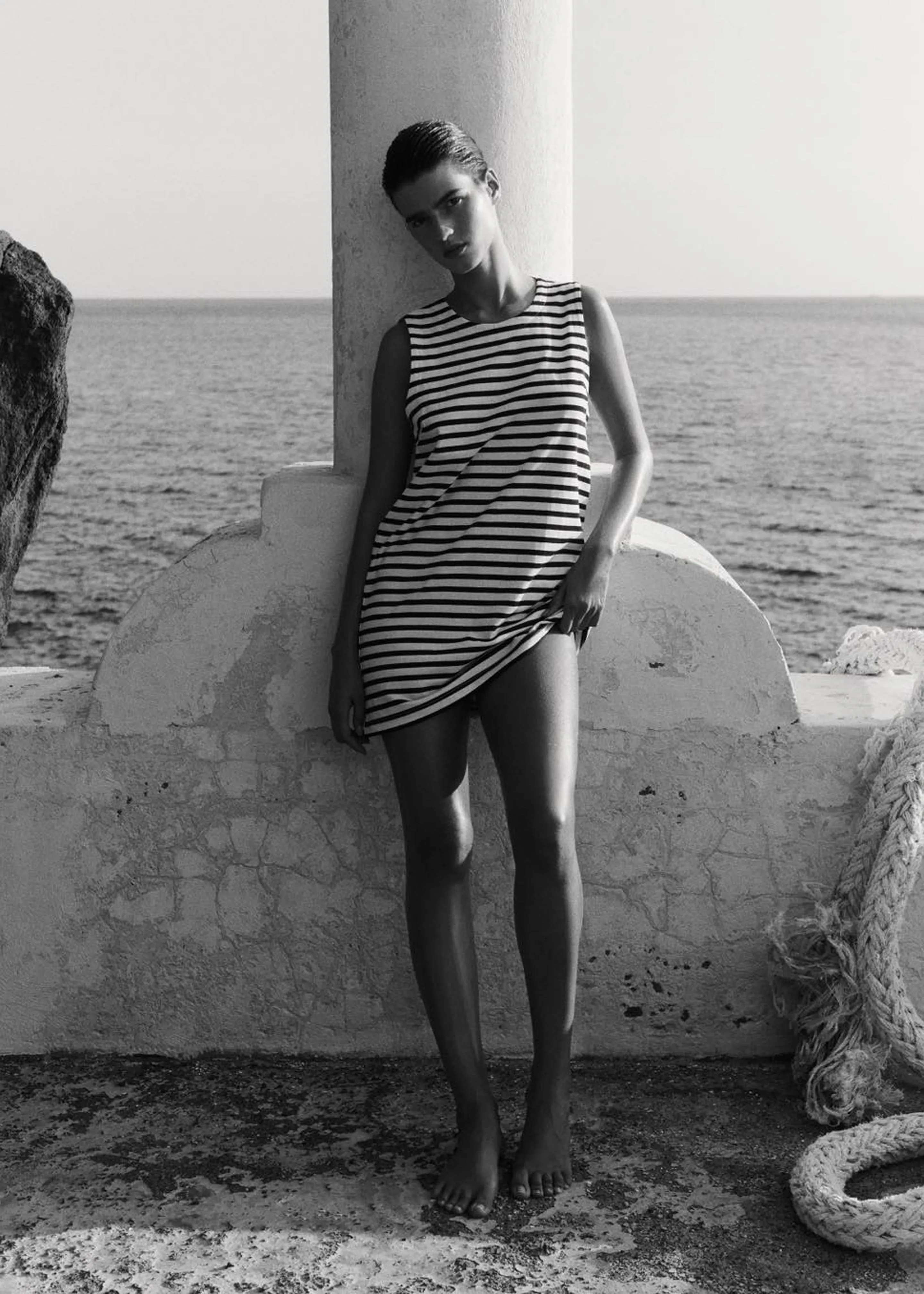 Matteau Stripe Shift Dress - Navy/White sold by Frankie Shop