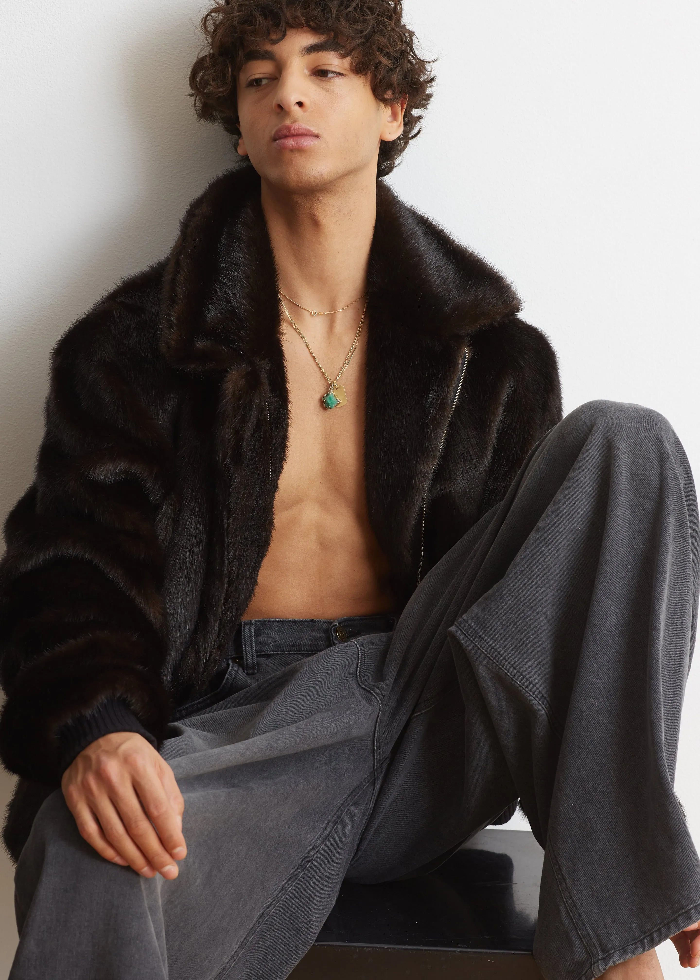 Scott Faux Fur Bomber - Dark Espresso sold by Frankie Shop product image thumbnail 2