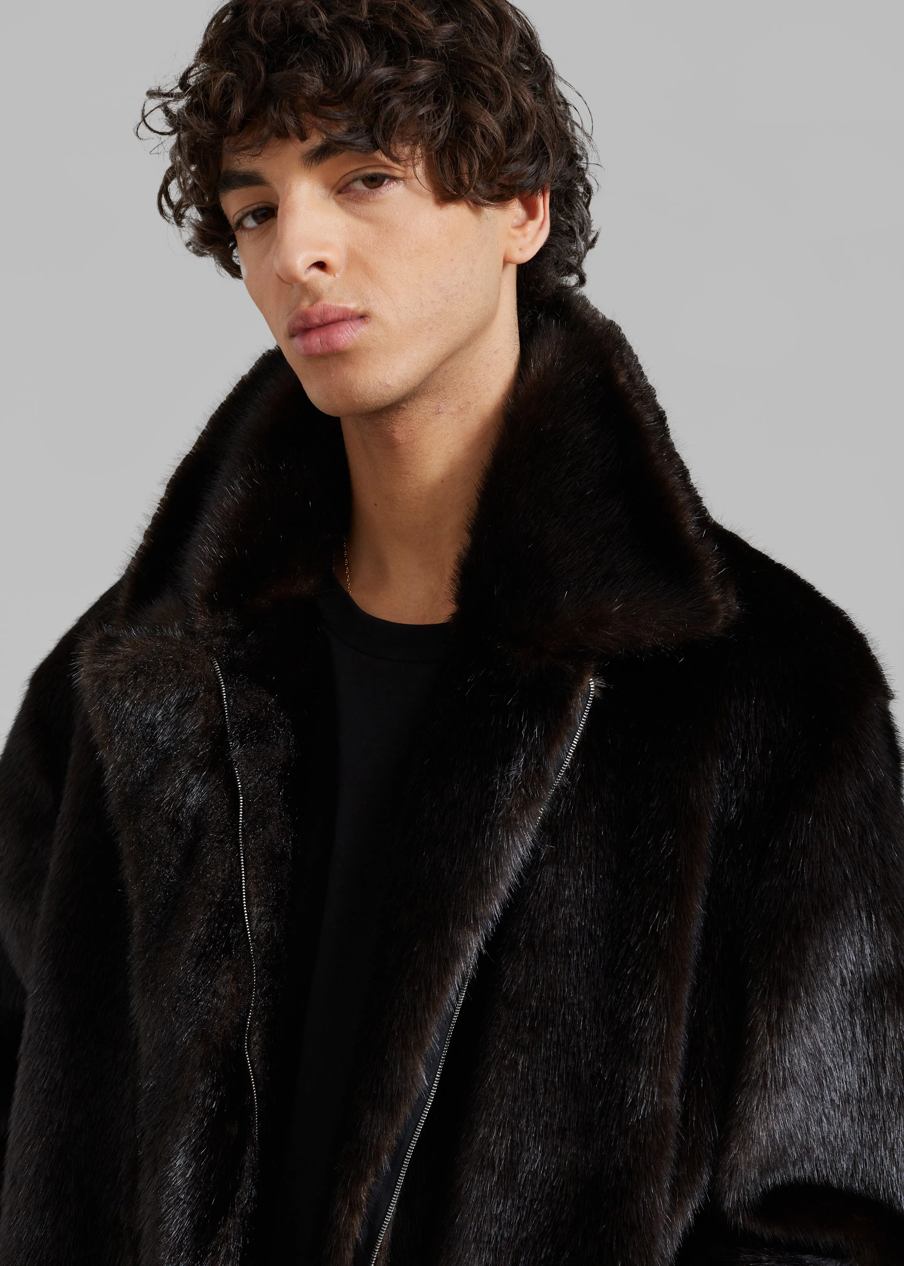 Scott Faux Fur Bomber - Dark Espresso sold by Frankie Shop product image thumbnail 4