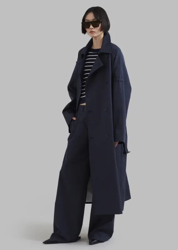 Anderson Trench Coat - Dark Navy sold by Frankie Shop