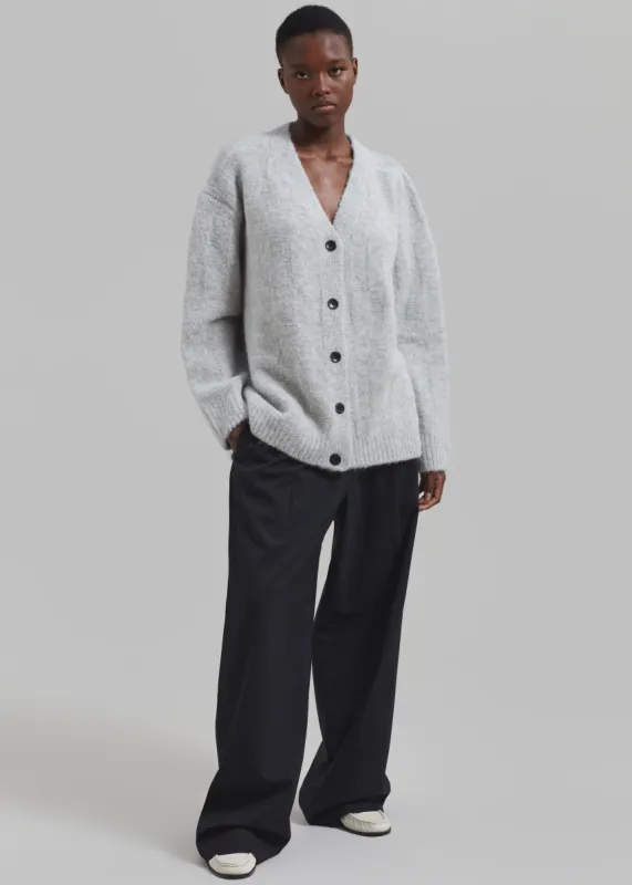Proenza Schouler White Label Alana Cardigan - Light Grey Melange sold by Frankie Shop