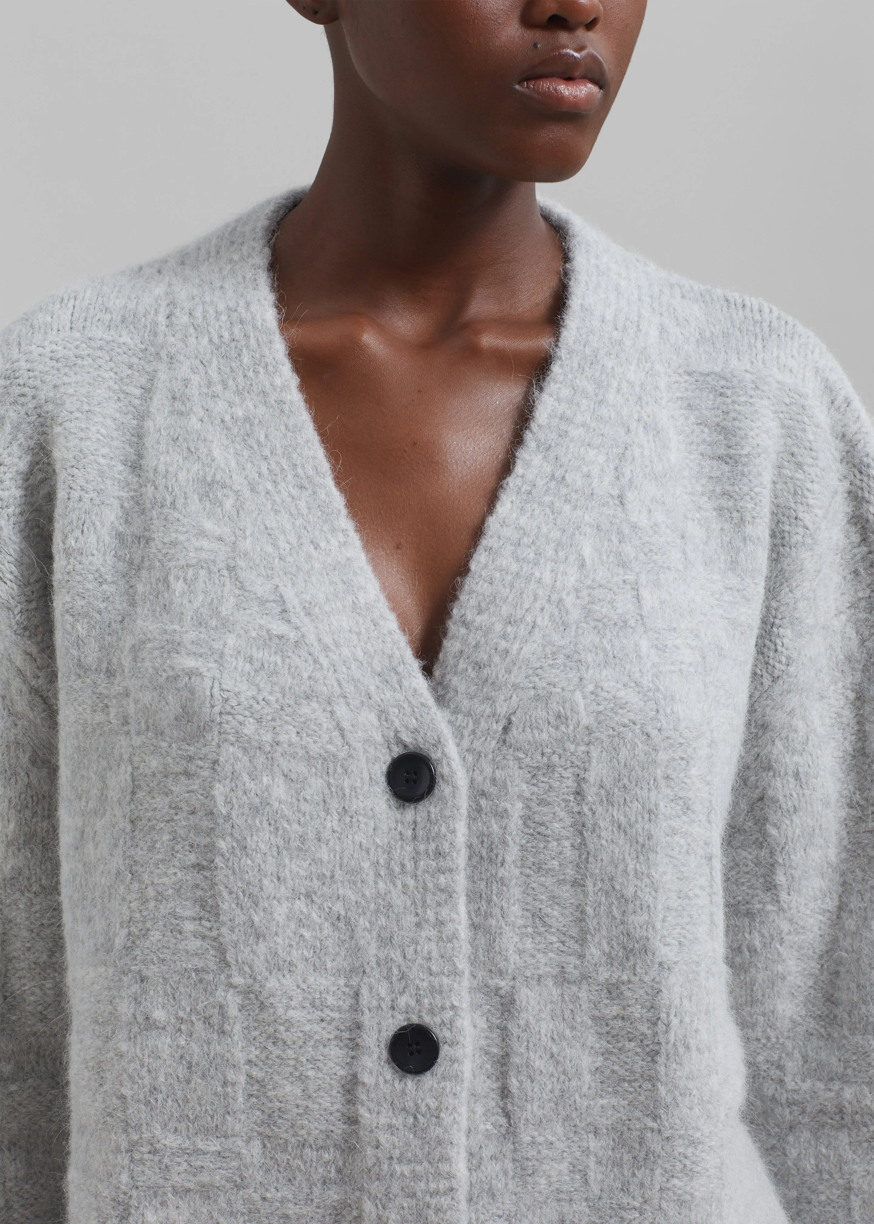Proenza Schouler White Label Alana Cardigan - Light Grey Melange sold by Frankie Shop product image thumbnail 3