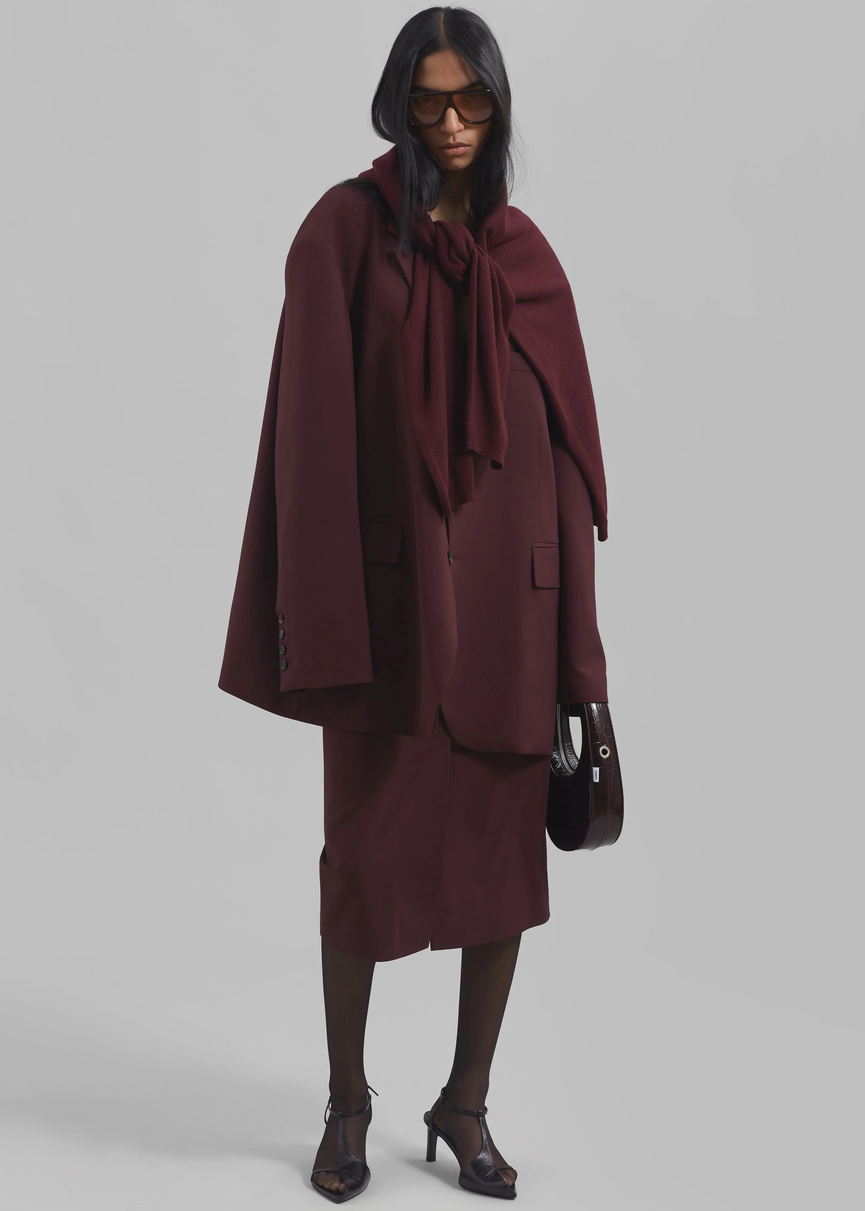 Brooklyn Midi Skirt - Burgundy sold by Frankie Shop product image thumbnail 5