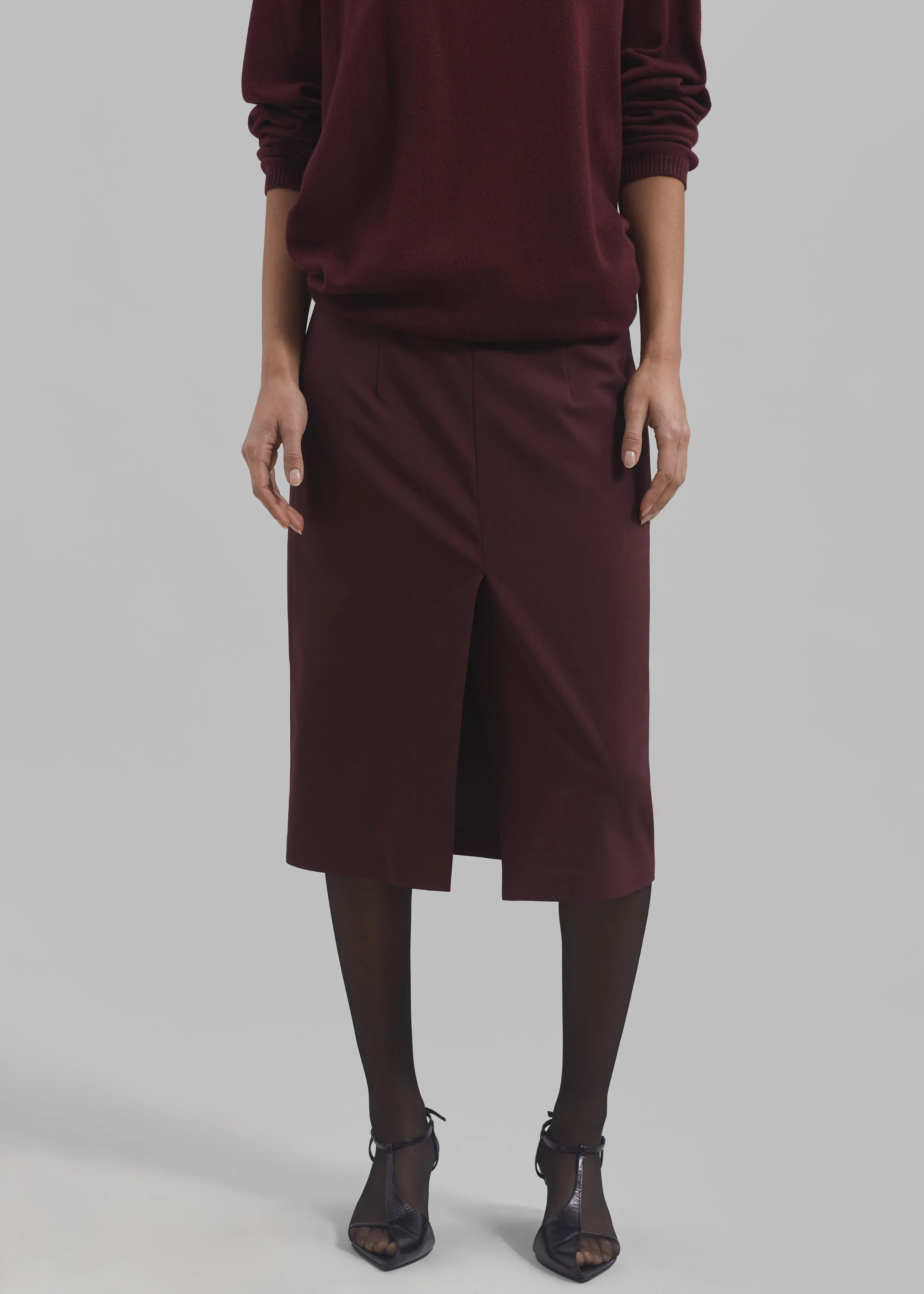 Brooklyn Midi Skirt - Burgundy sold by Frankie Shop product image thumbnail 3