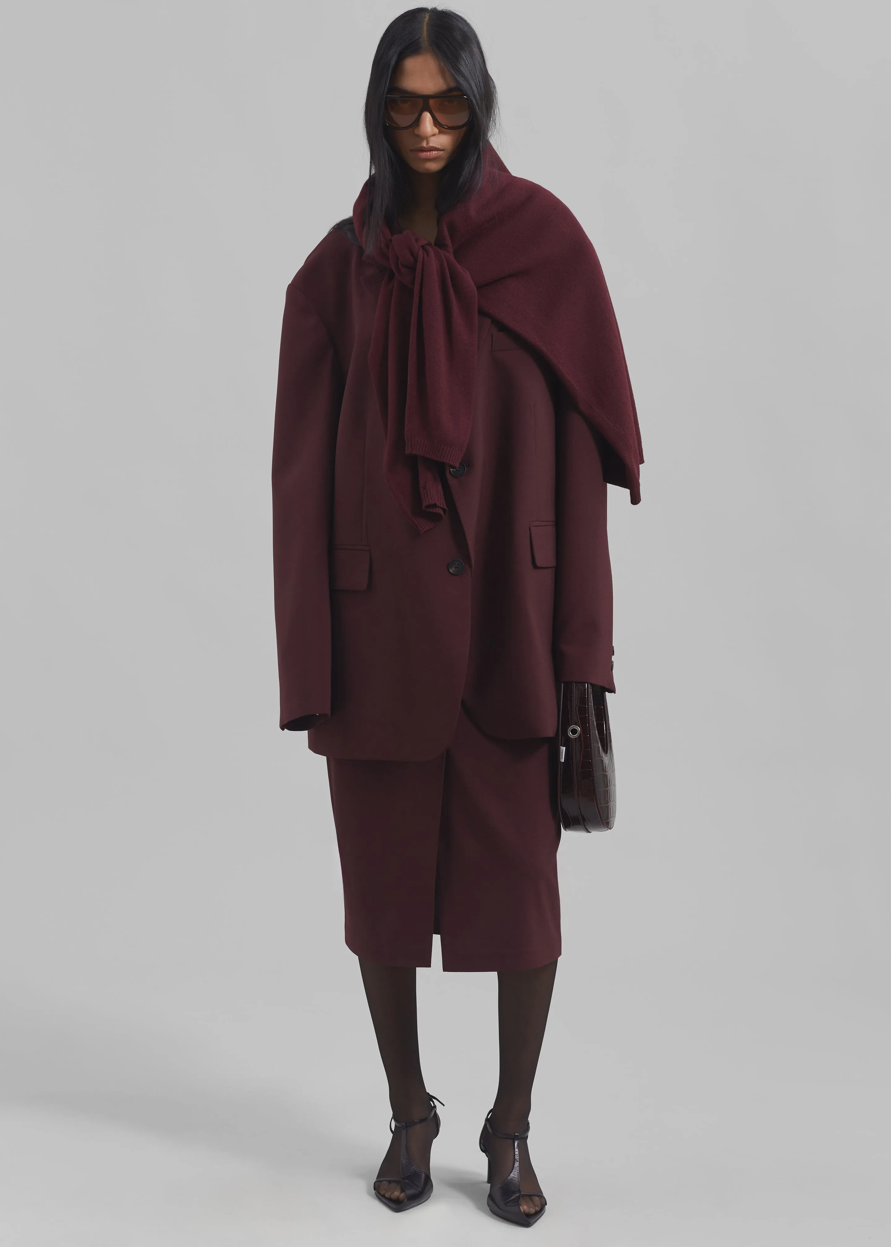 Brooklyn Midi Skirt - Burgundy sold by Frankie Shop product image thumbnail 2