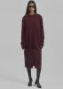 Brooklyn Midi Skirt - Burgundy sold by Frankie Shop