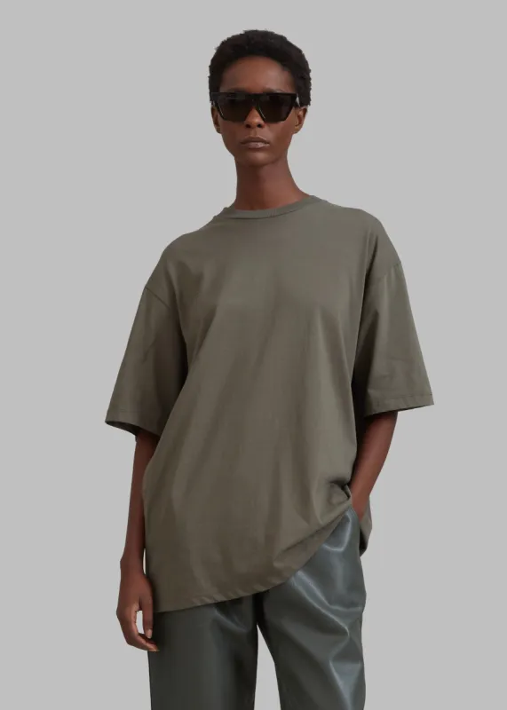 Faro Boxy Tee - Dark Olive sold by Frankie Shop