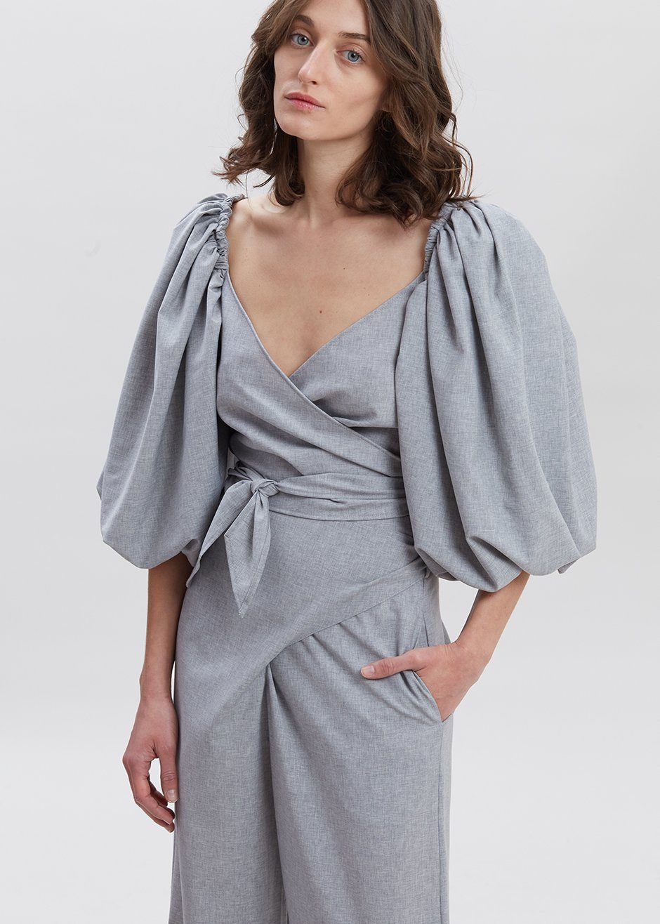Shaina Mote Jasper Top - Heather Grey sold by Frankie Shop
