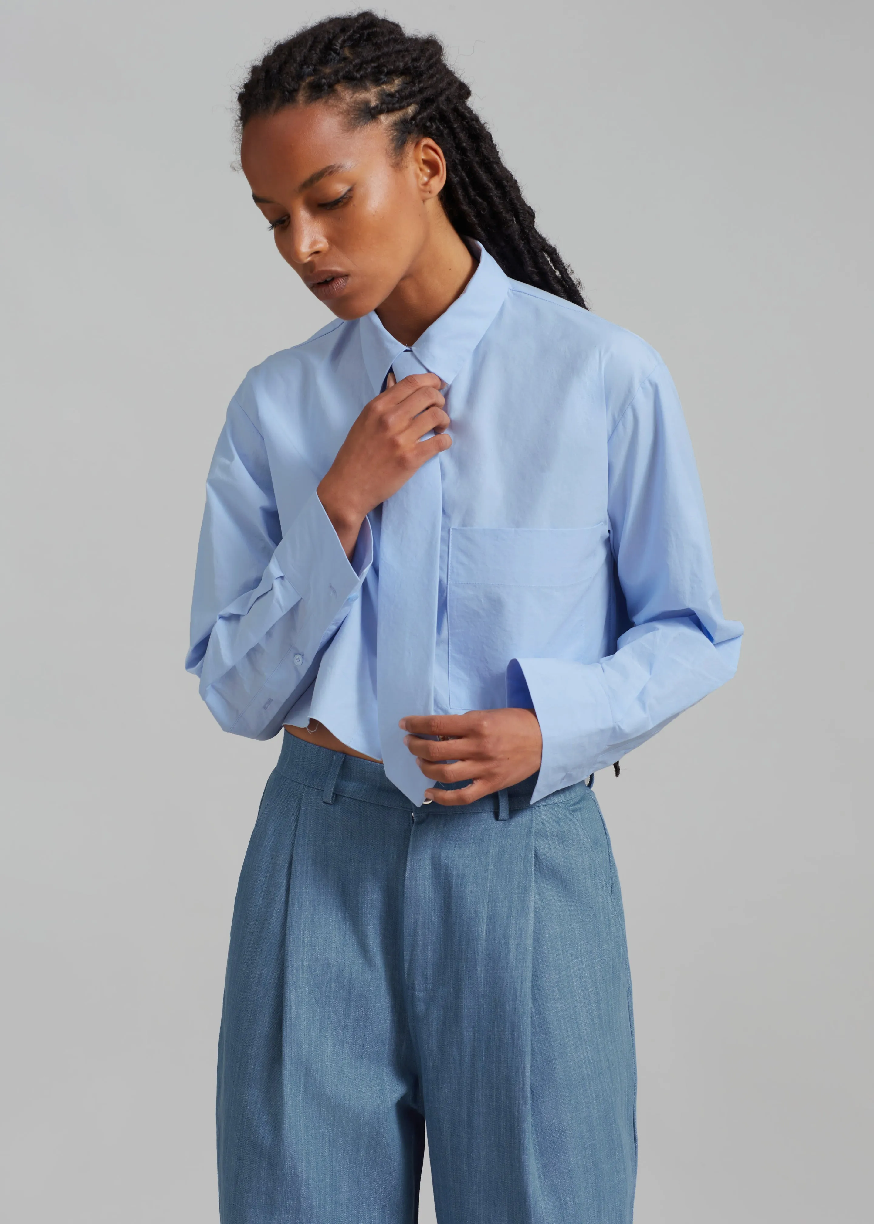 Annie Necktie Shirt - Sky sold by Frankie Shop product image thumbnail 5