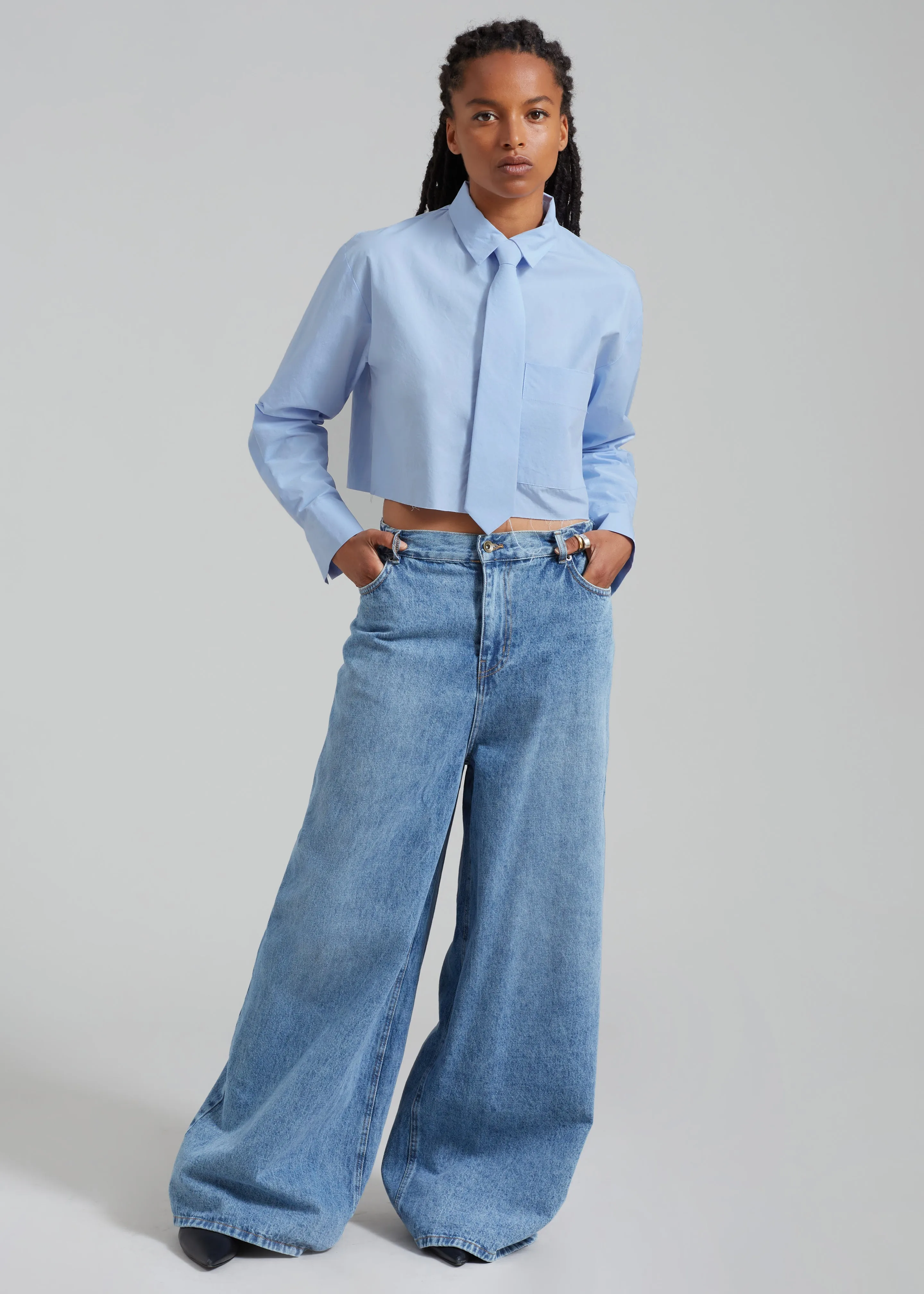 Annie Necktie Shirt - Sky sold by Frankie Shop product image thumbnail 2