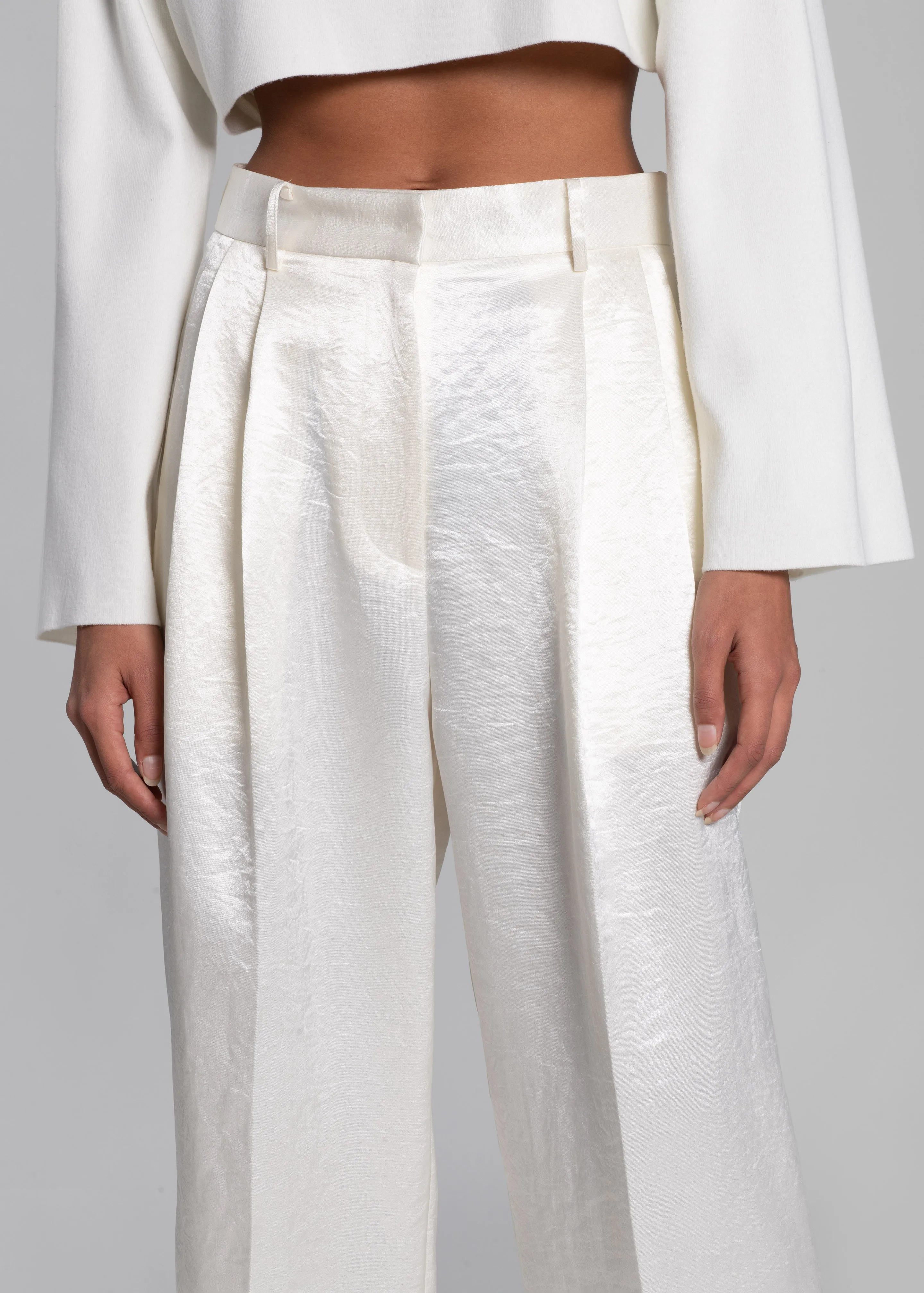 Elvira Pleated Trousers - Ivory sold by Frankie Shop product image thumbnail 5
