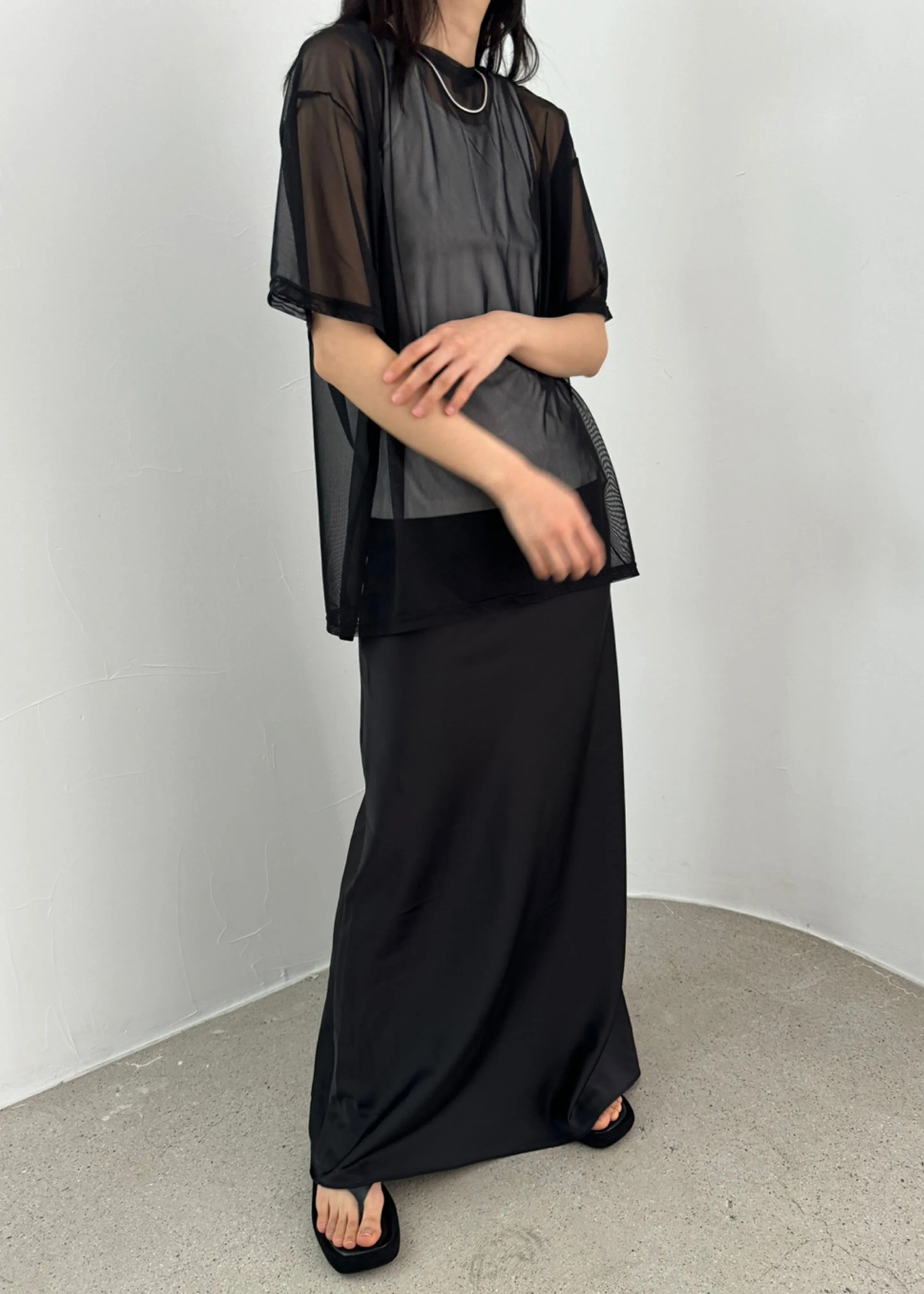 Ramy Mesh Tee - Black sold by Frankie Shop