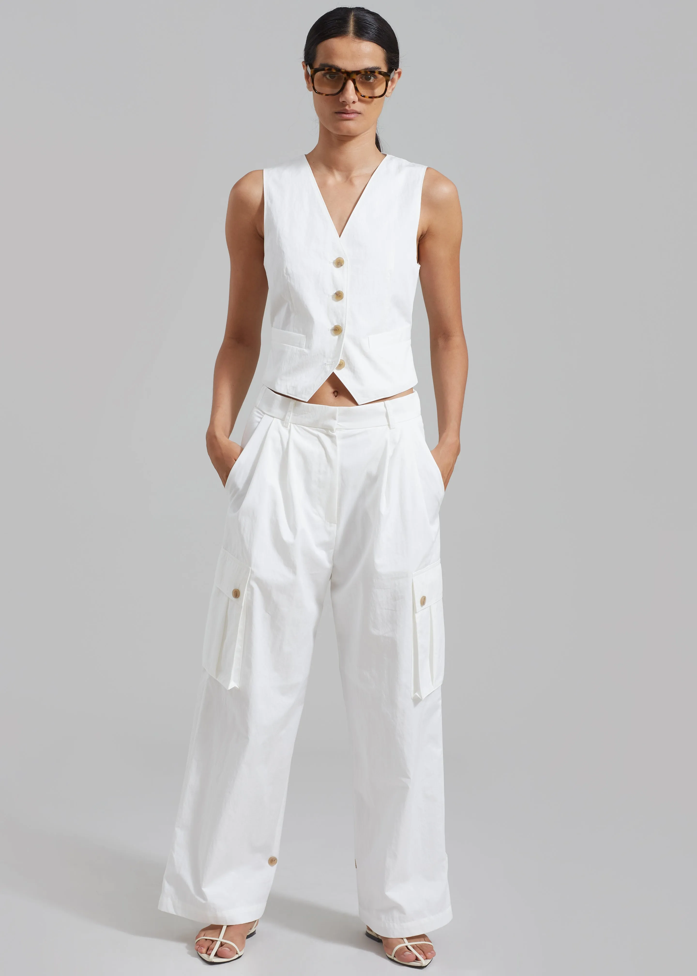 Emily Cargo Pants - White sold by Frankie Shop